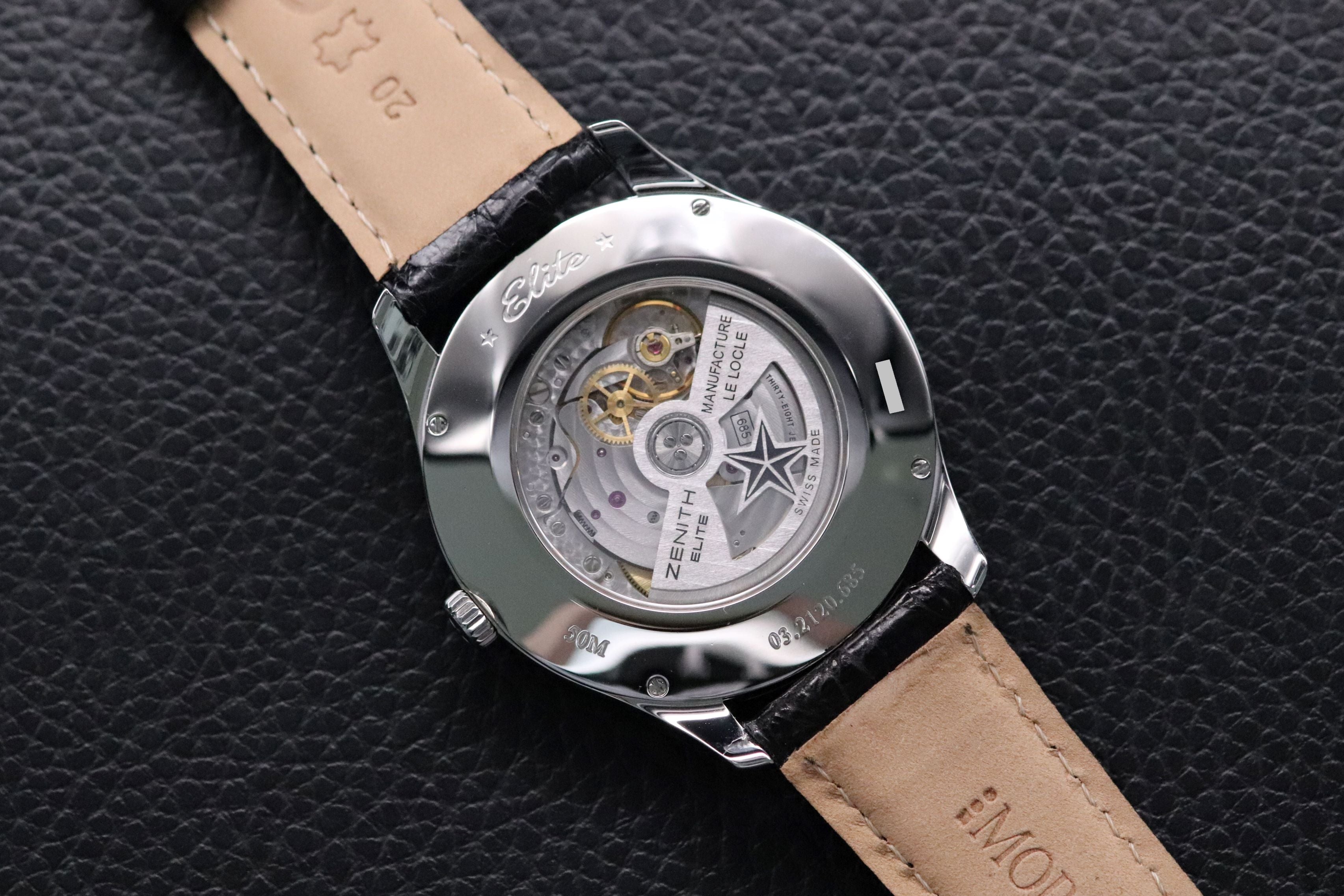 Zenith Captain Power Reserve 03.2120.685 Glass Botton 2013 Papers