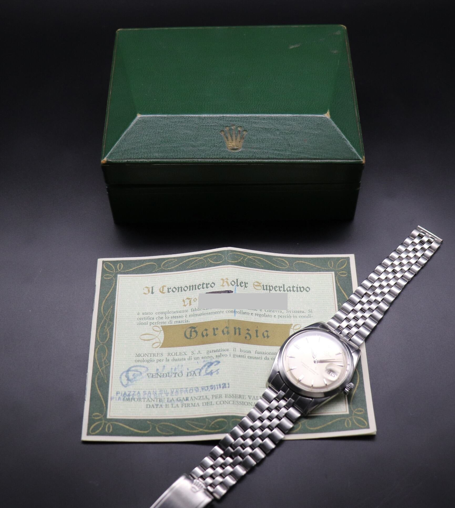 Rolex Datejust 1600 Silver Dial Fullset 1965 Box+Papers