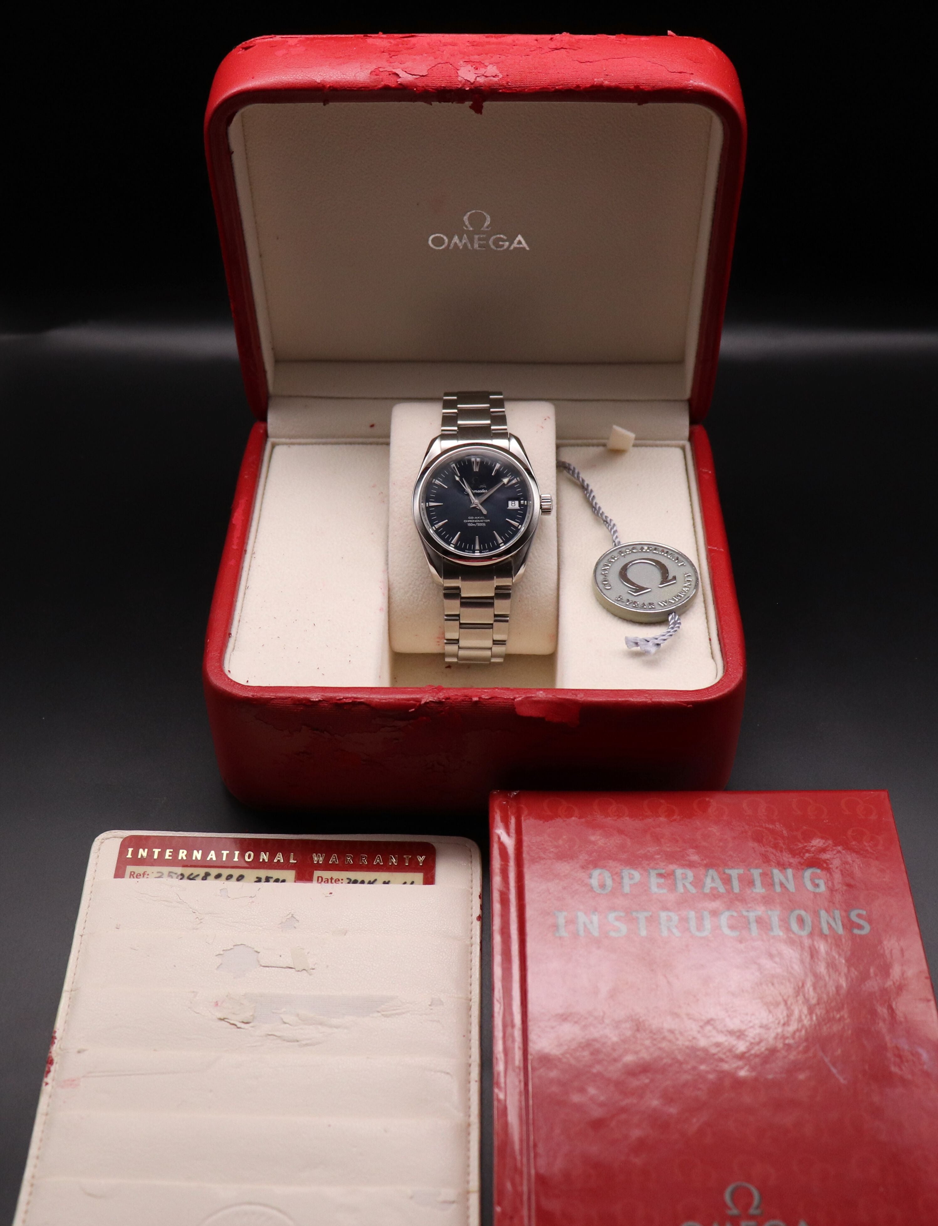 Omega Seamaster Aqua Terra 2504.80 Blue Fullset 2004 Box+Paper