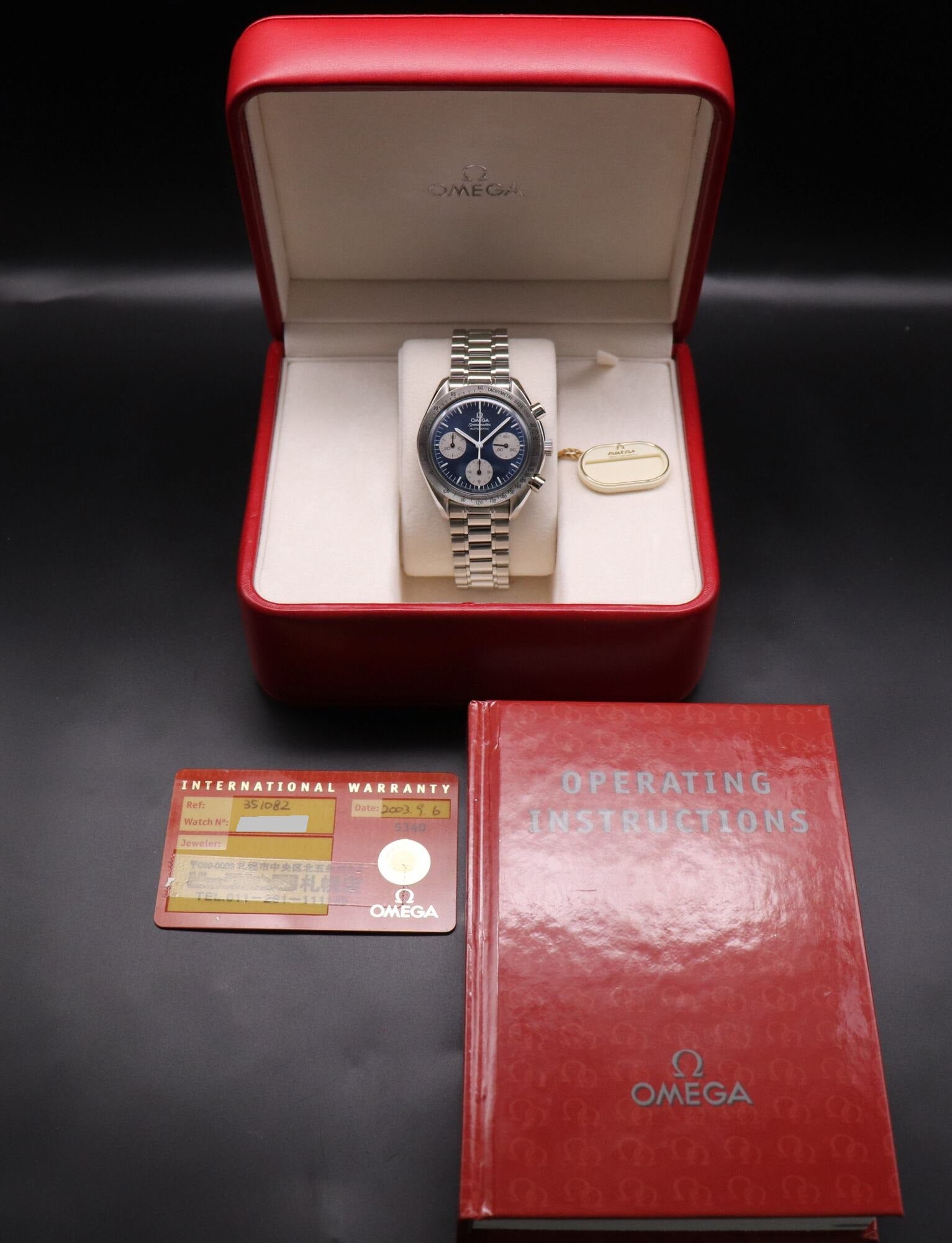 Omega Speedmaster Reduced 3510.82 Japan Edition Fullset 2003 Box+Papers