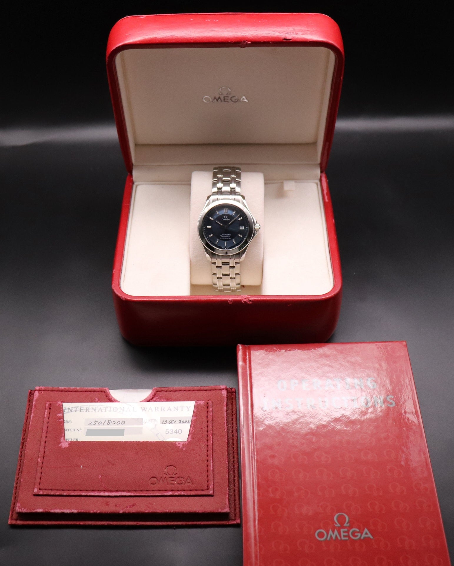 Omega Seamaster 2501.82 Blue Dial Fullset 2002 Box+Papers
