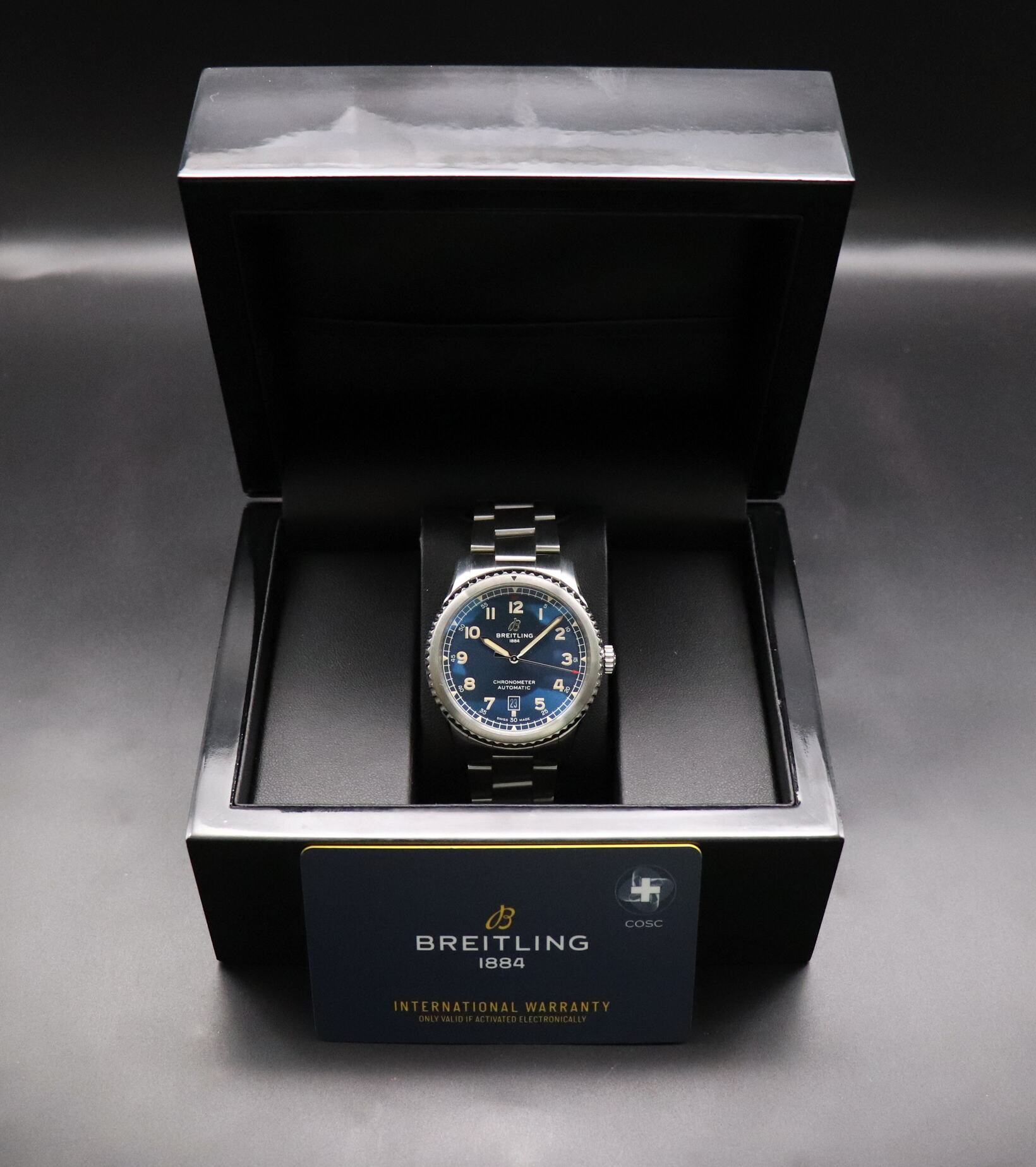 Breitling Aviator 8 Blue A17315 Papers 2018