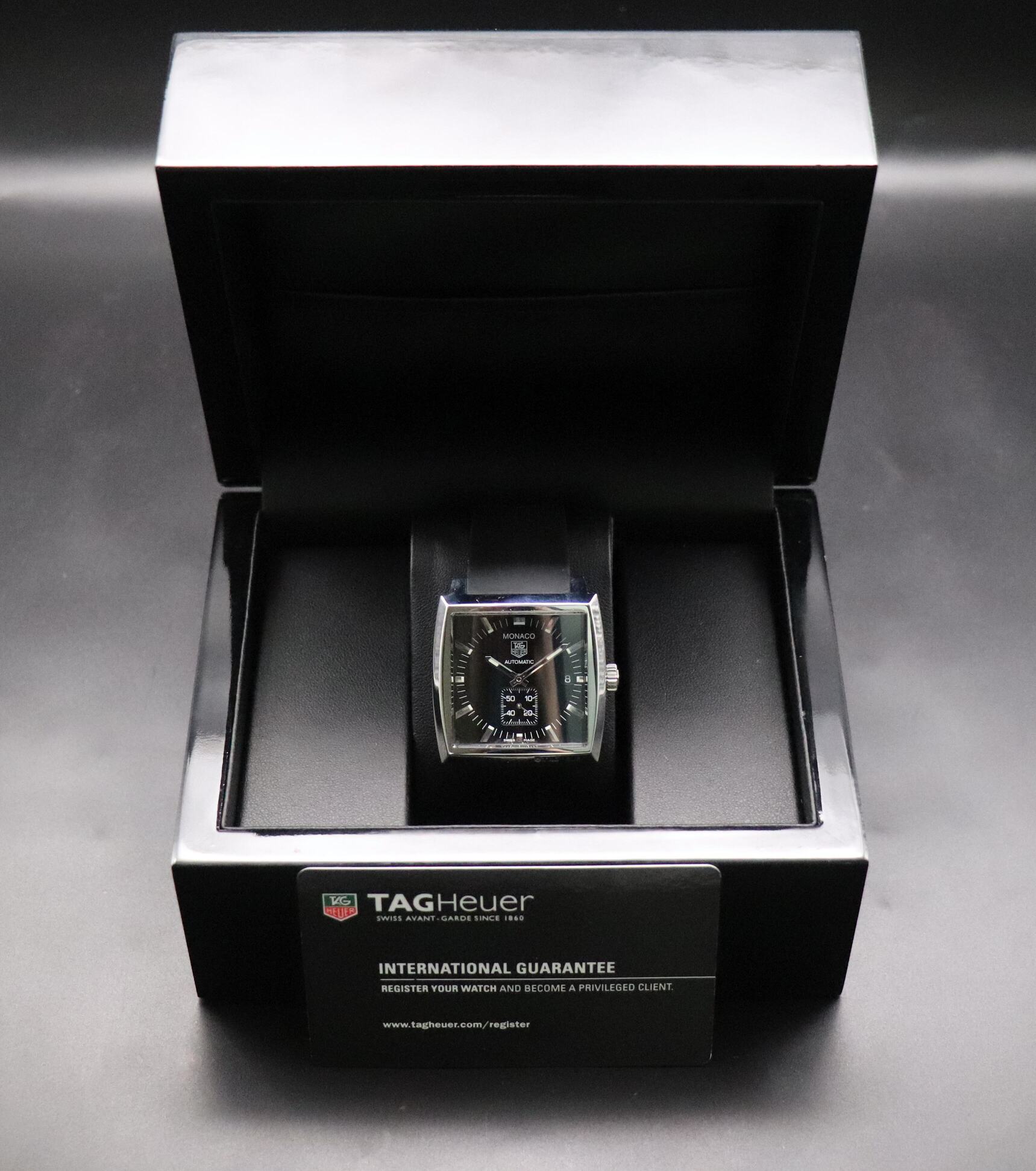 Tag Heuer Monaco WW2110 Black Dial 2012 Papers