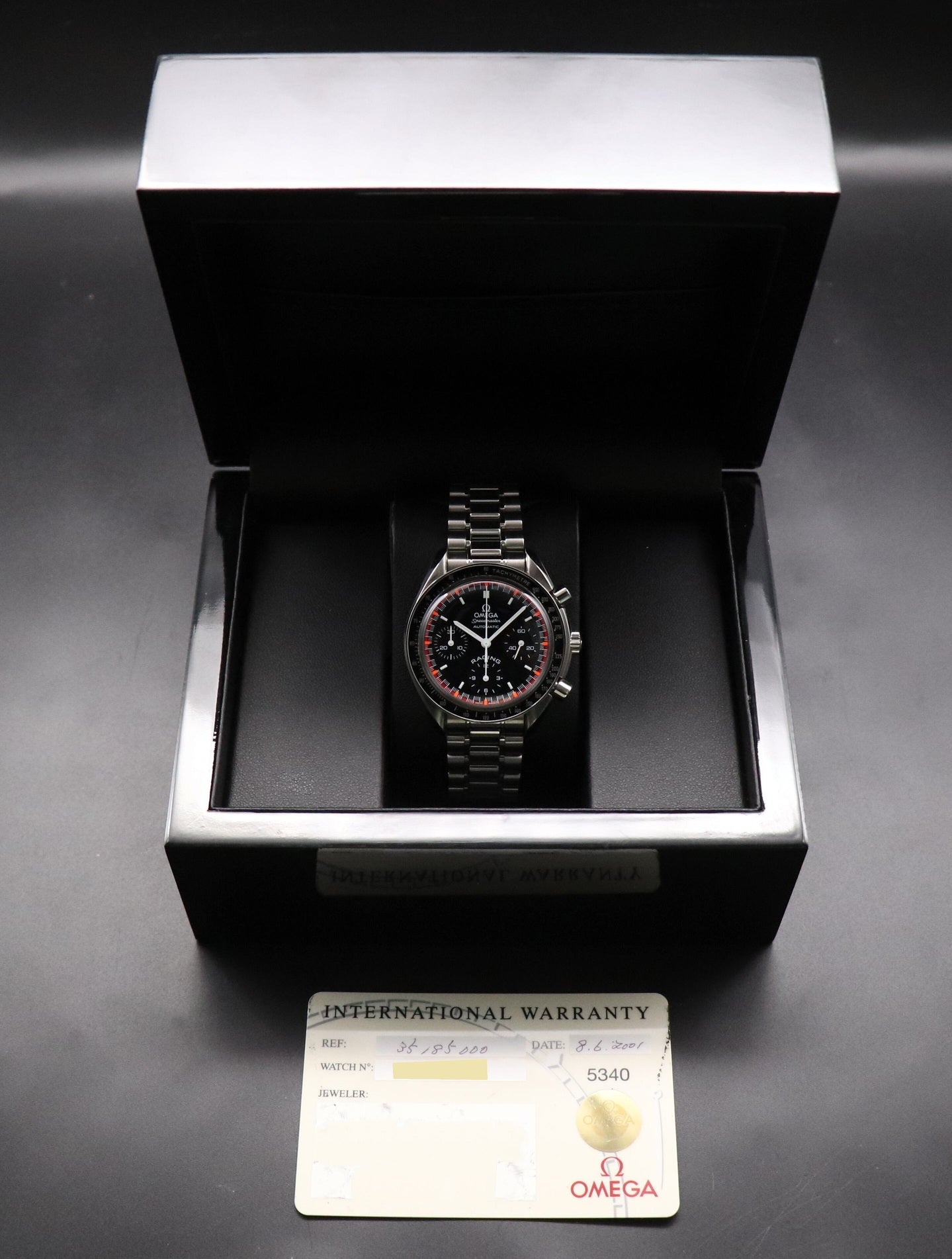 Omega Speedmaster Reduced 3518.50 Michael Schumacher 2001 Papers