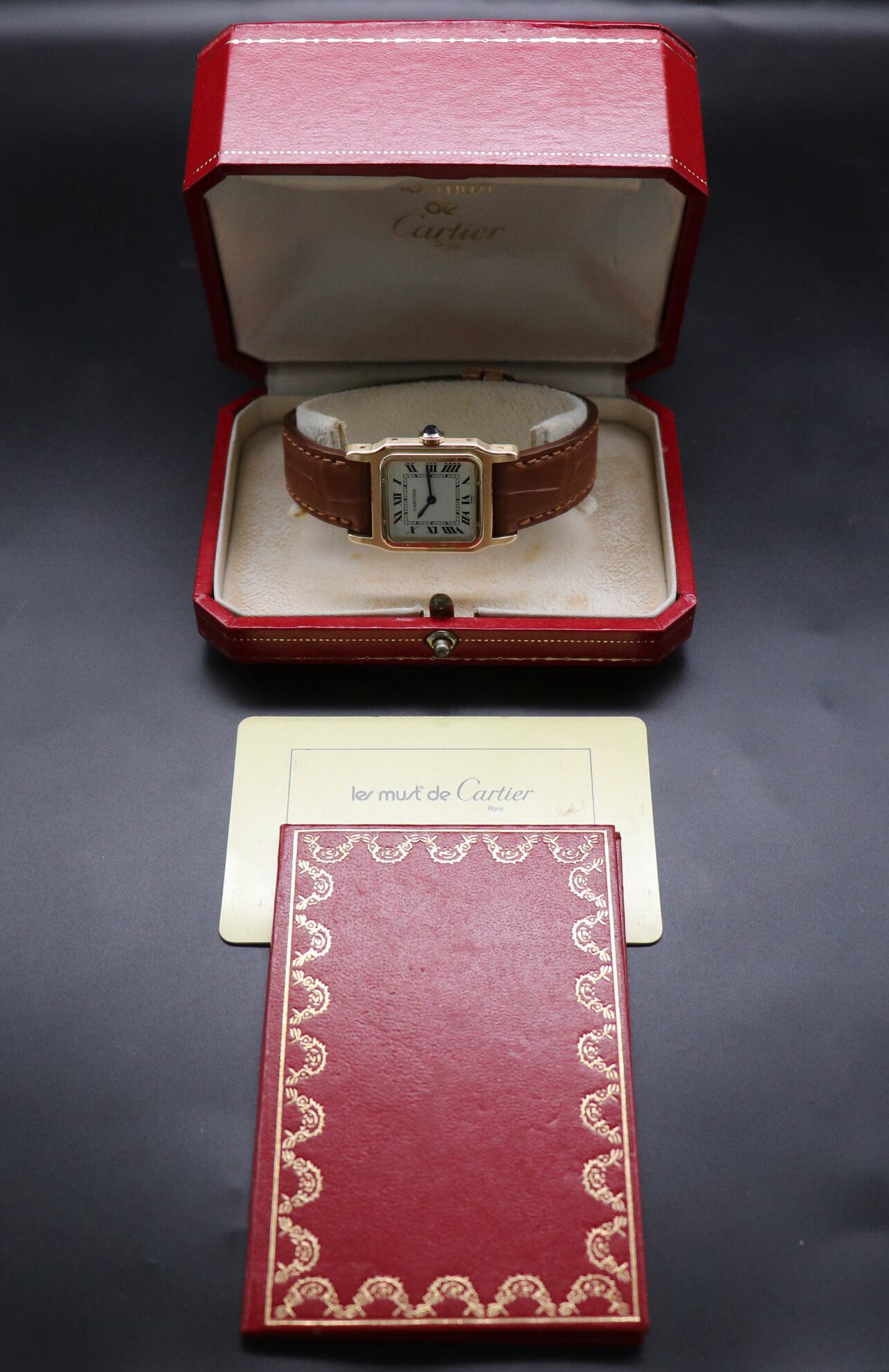 Cartier Santos Dumont 78097 Paris Dial Fullset 1978 Box+Papers