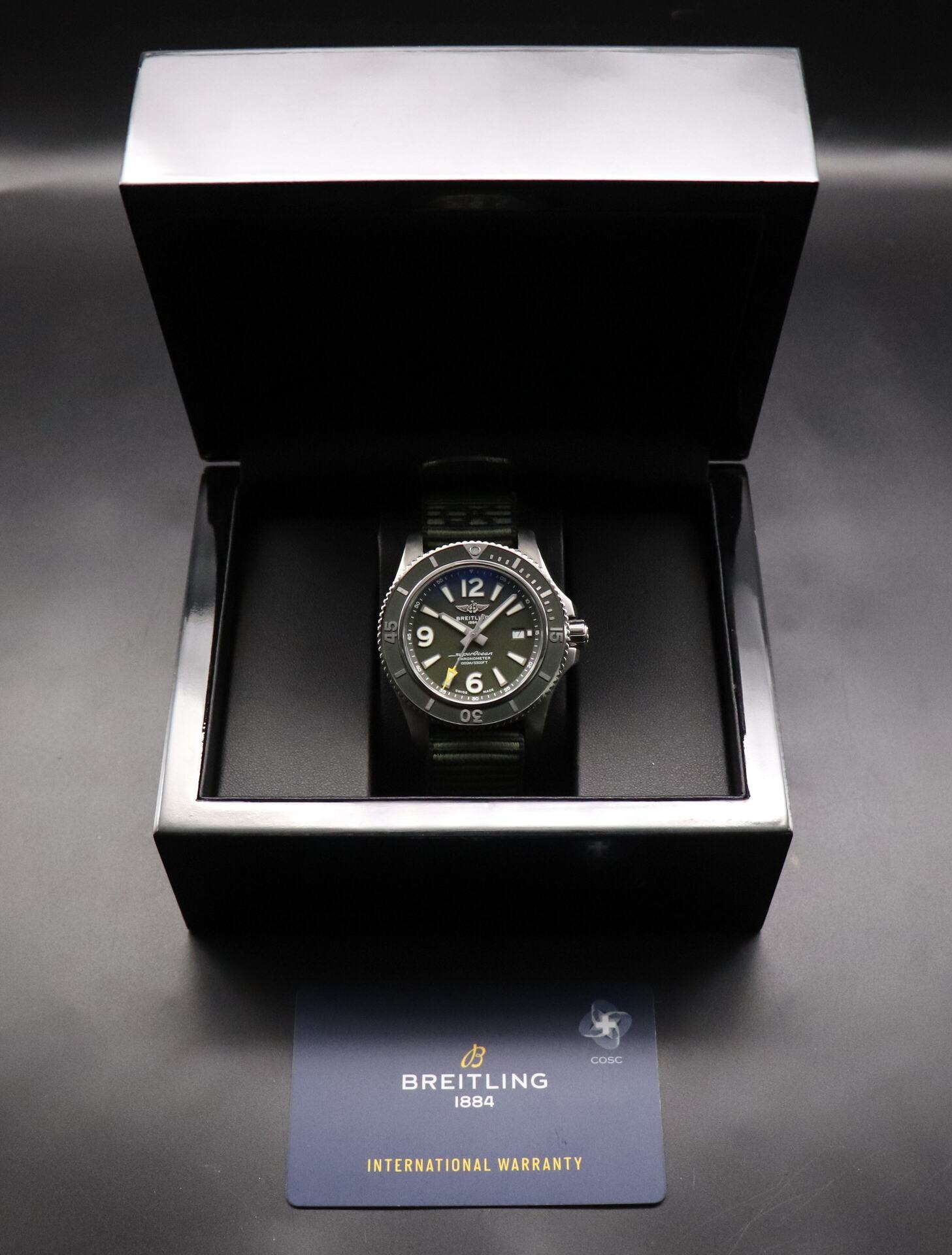 Breitling Superocean 44 Green A17367 NATO 2020 Papers