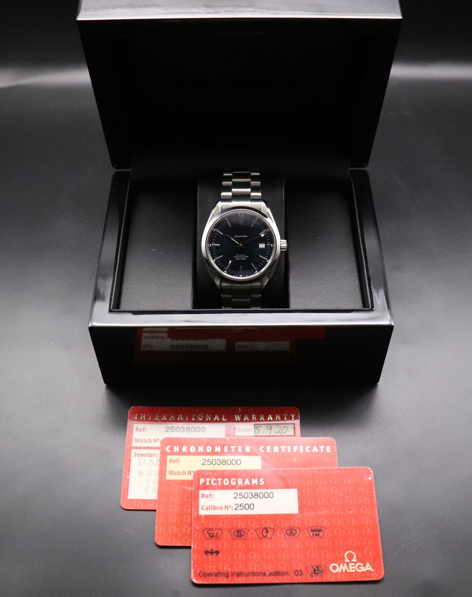 Omega Seamaster Aqua Terra 2503.80 Blue 2003 Papers