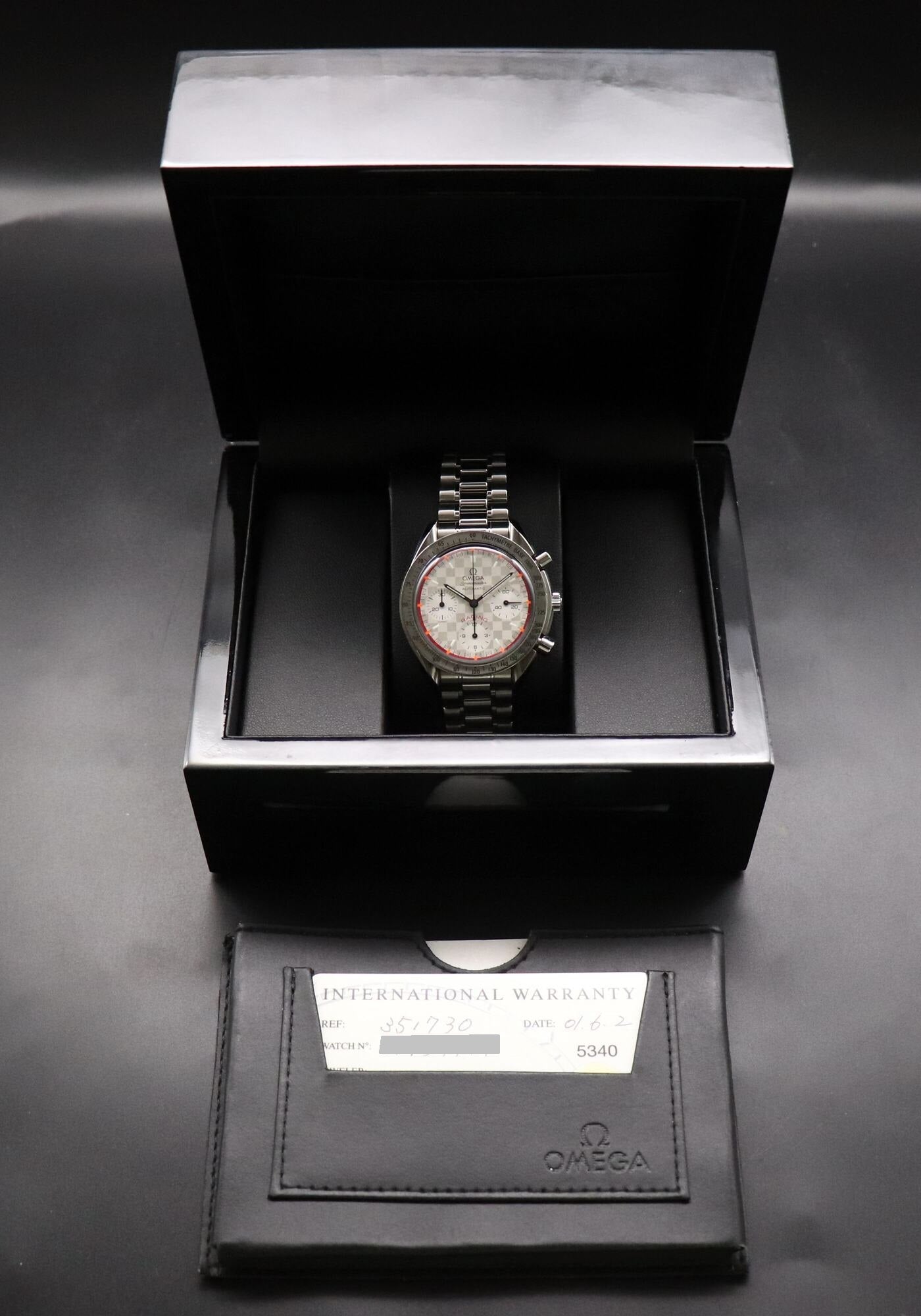 Omega Speedmaster Reduced 3517.30 Michael Schumacher 2001 Papers