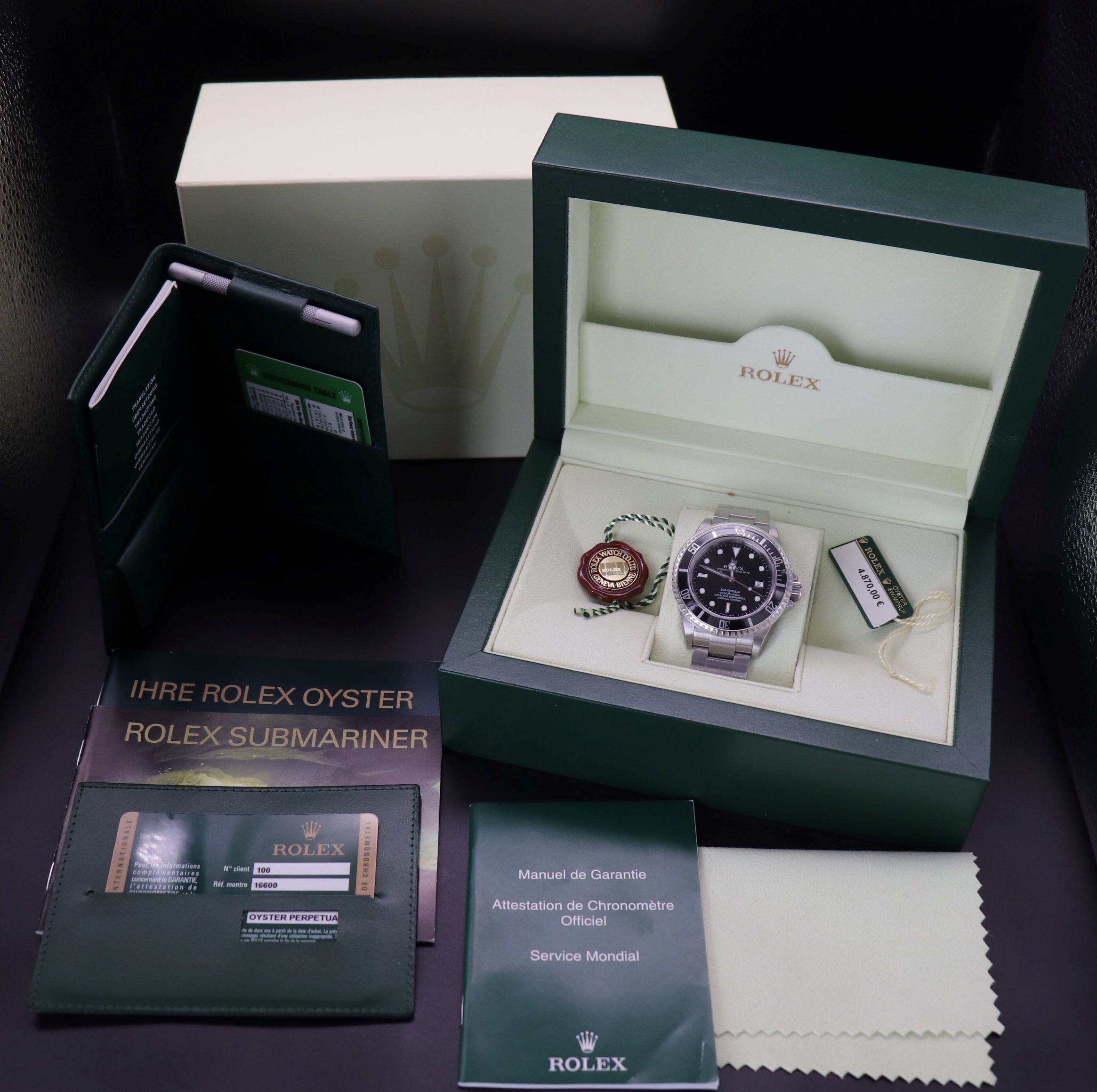 Rolex Sea-Dweller 4000 16600 NOS 2008 Fullset LC100