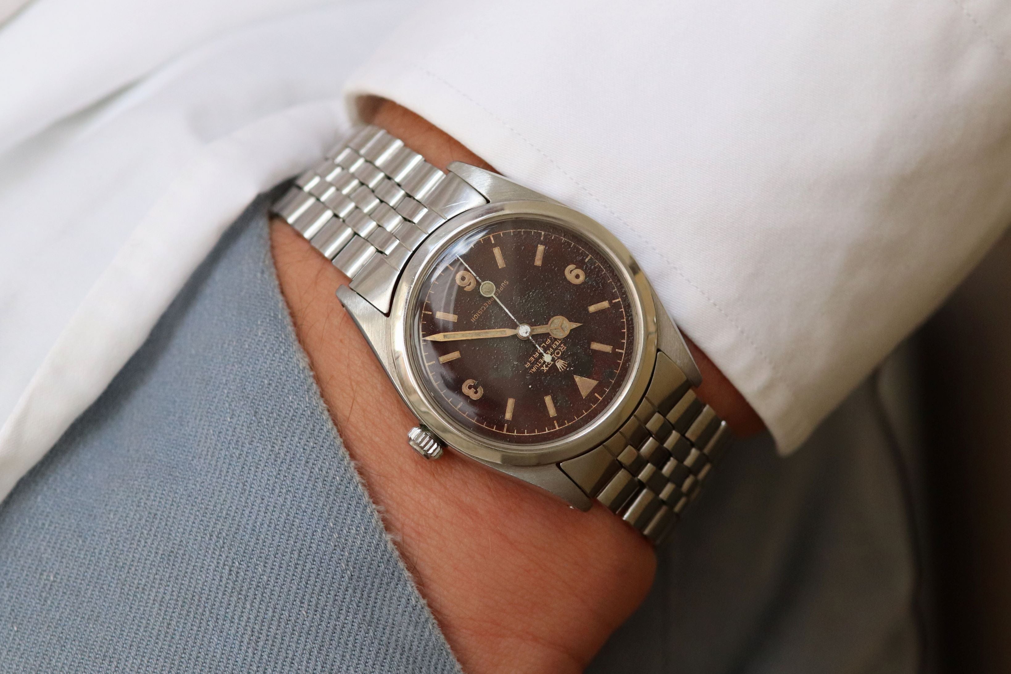 Rolex Explorer 5504 Tropical Chocolate Chapter Ring