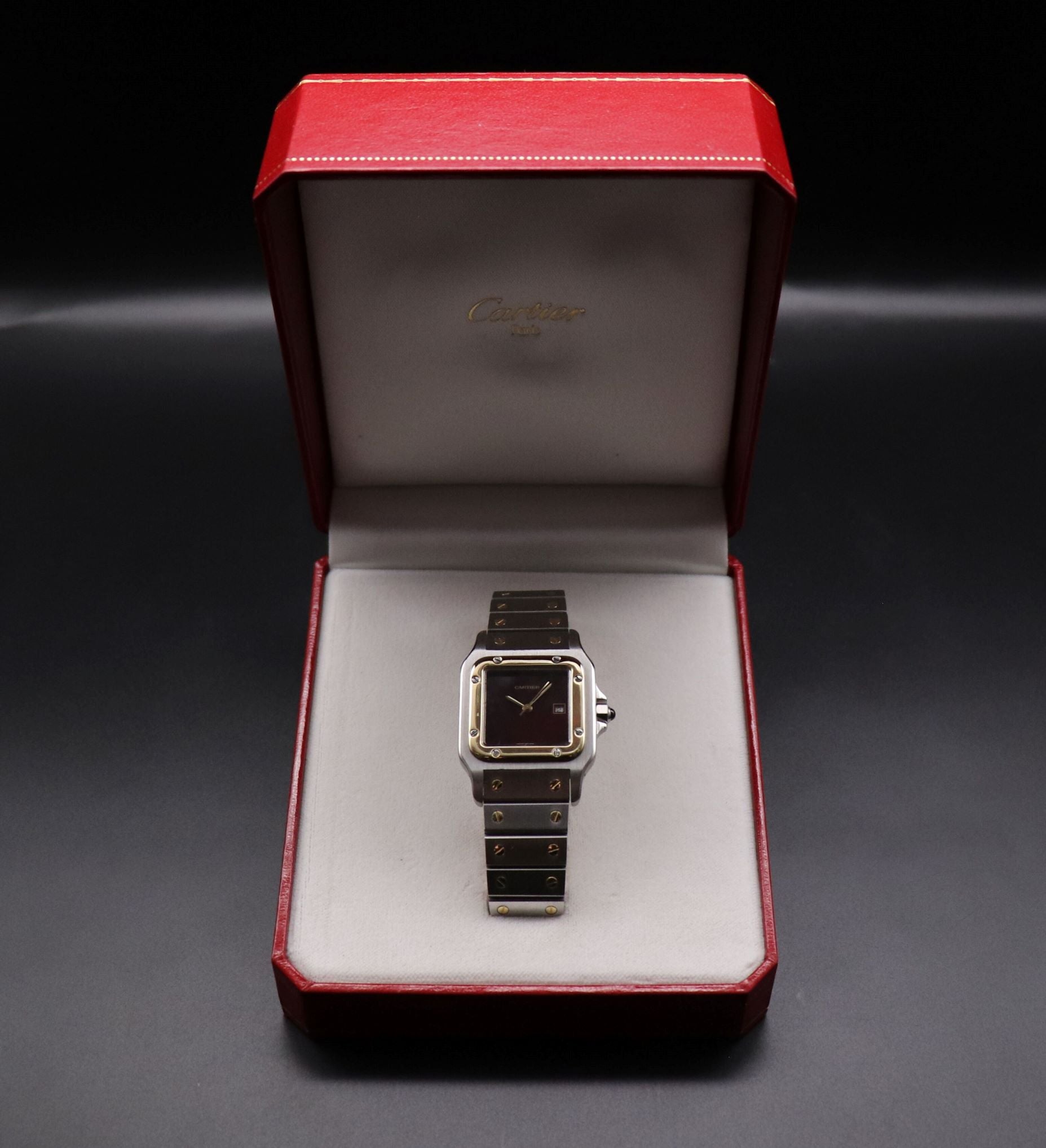 Cartier Santos Carrèe 2961 Burgundy