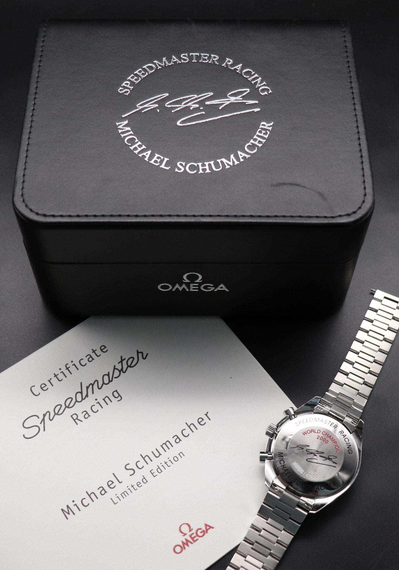Omega Speedmaster Reduced 3517.30 Michael Schumacher 1999 Fullset Box+Paper