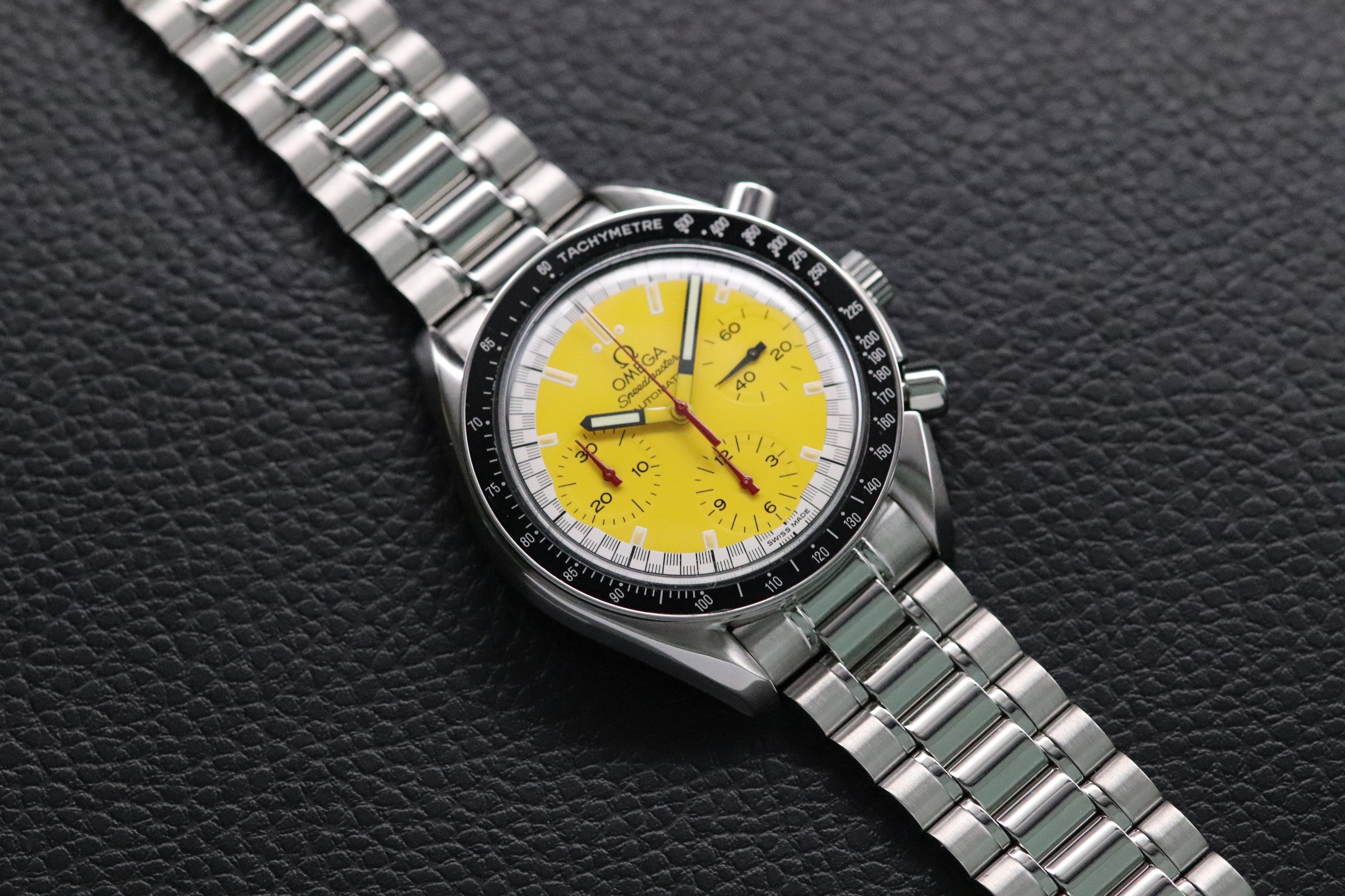 Omega Speedmaster Reduced 3510.12 Schumacher Fullset Yellow Dial Box+Papers
