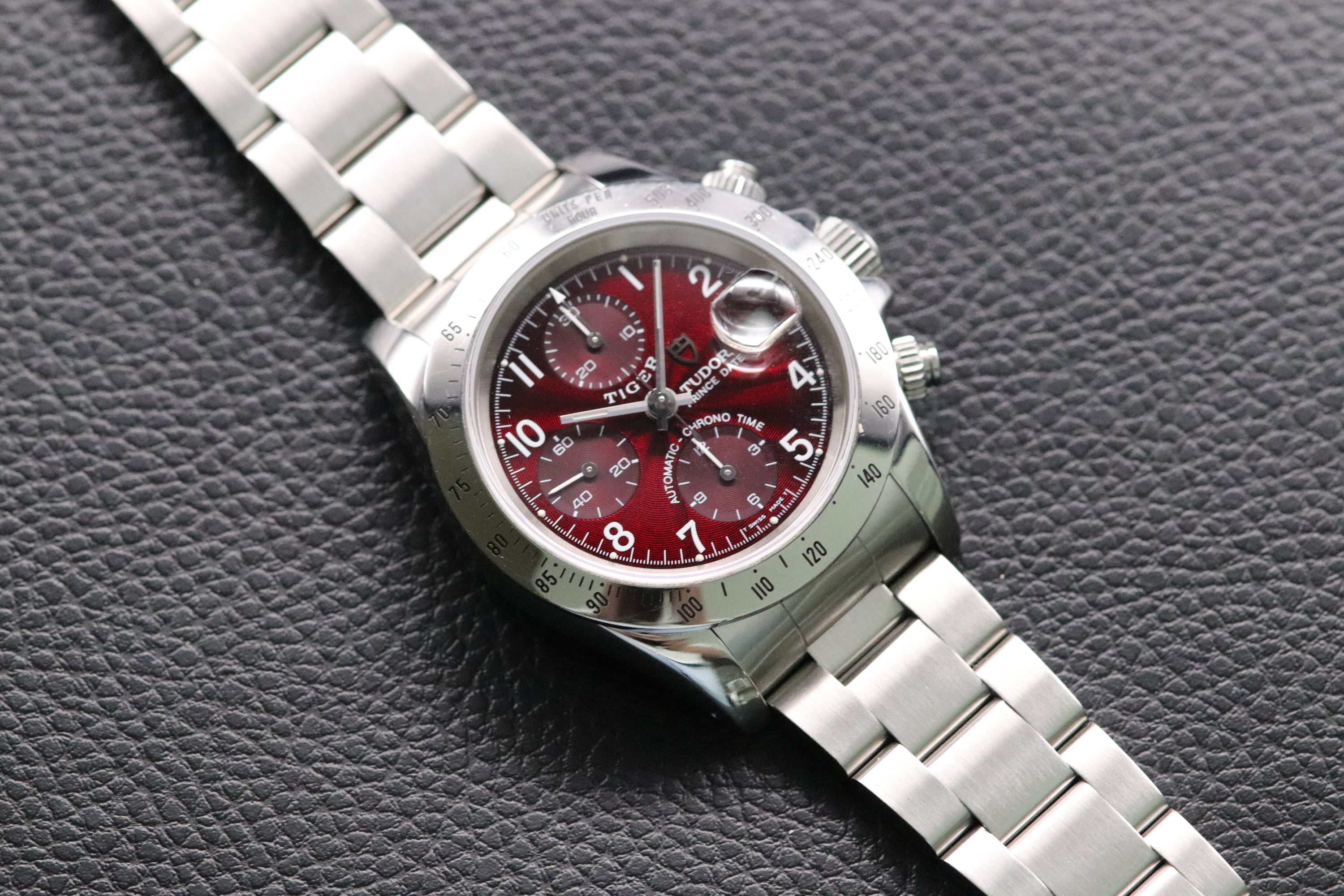 Tudor Prince Date 79280 Bordeaux Dial Fullset 1999 Box+Papers