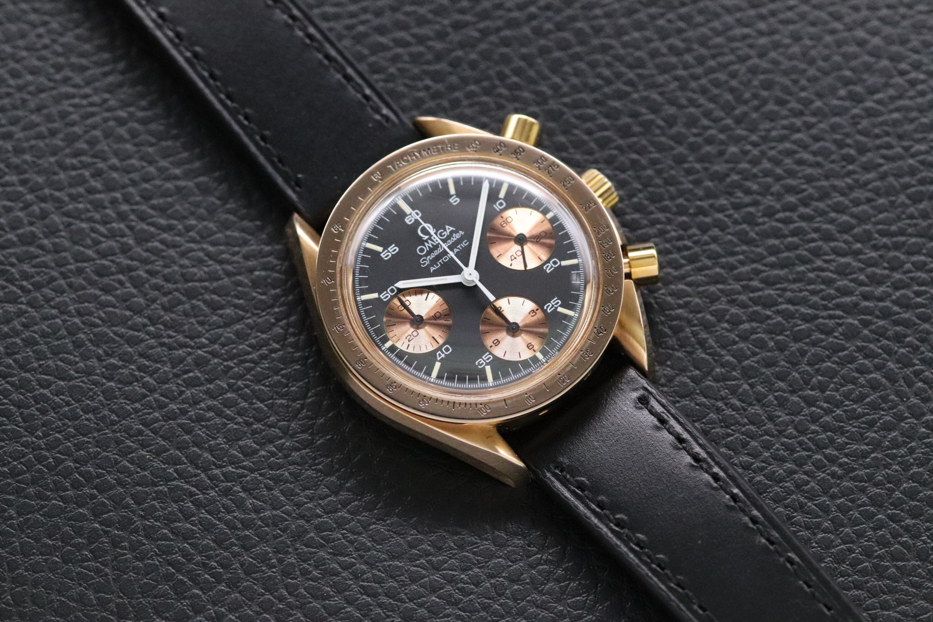 Omega Speedmaster Reduced 175.0033 Gold Fullset 1991 Box+Papers