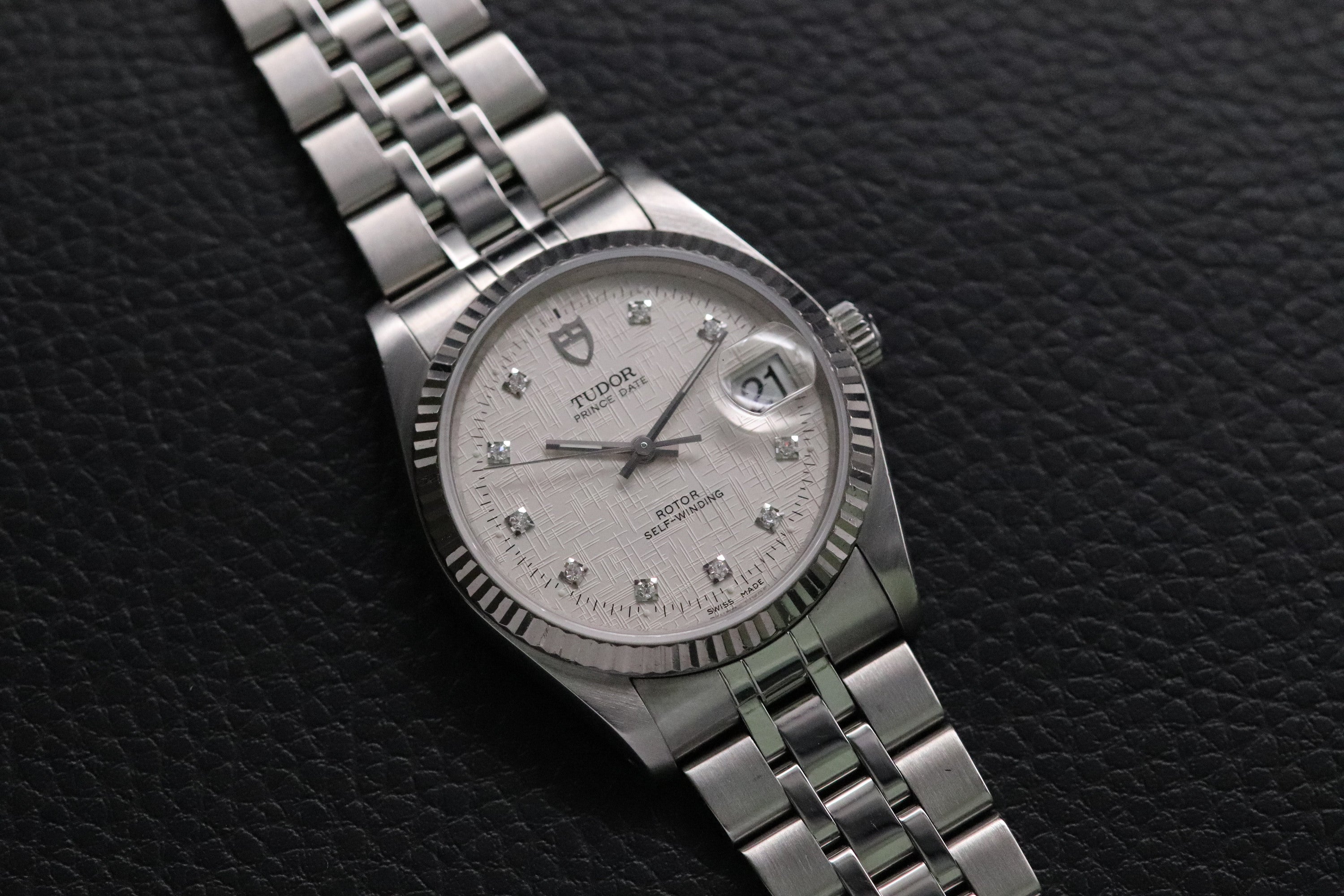 Tudor Prince Date 74034 Linen Diamond Dial 2011