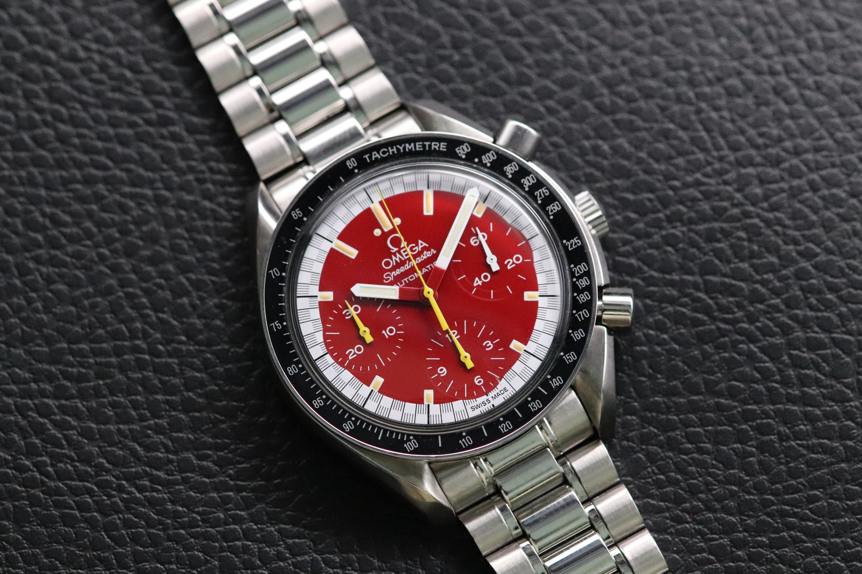 Omega Speedmaster Reduced 3510.61 Schumacher Fullset Red Dial Box+Papers