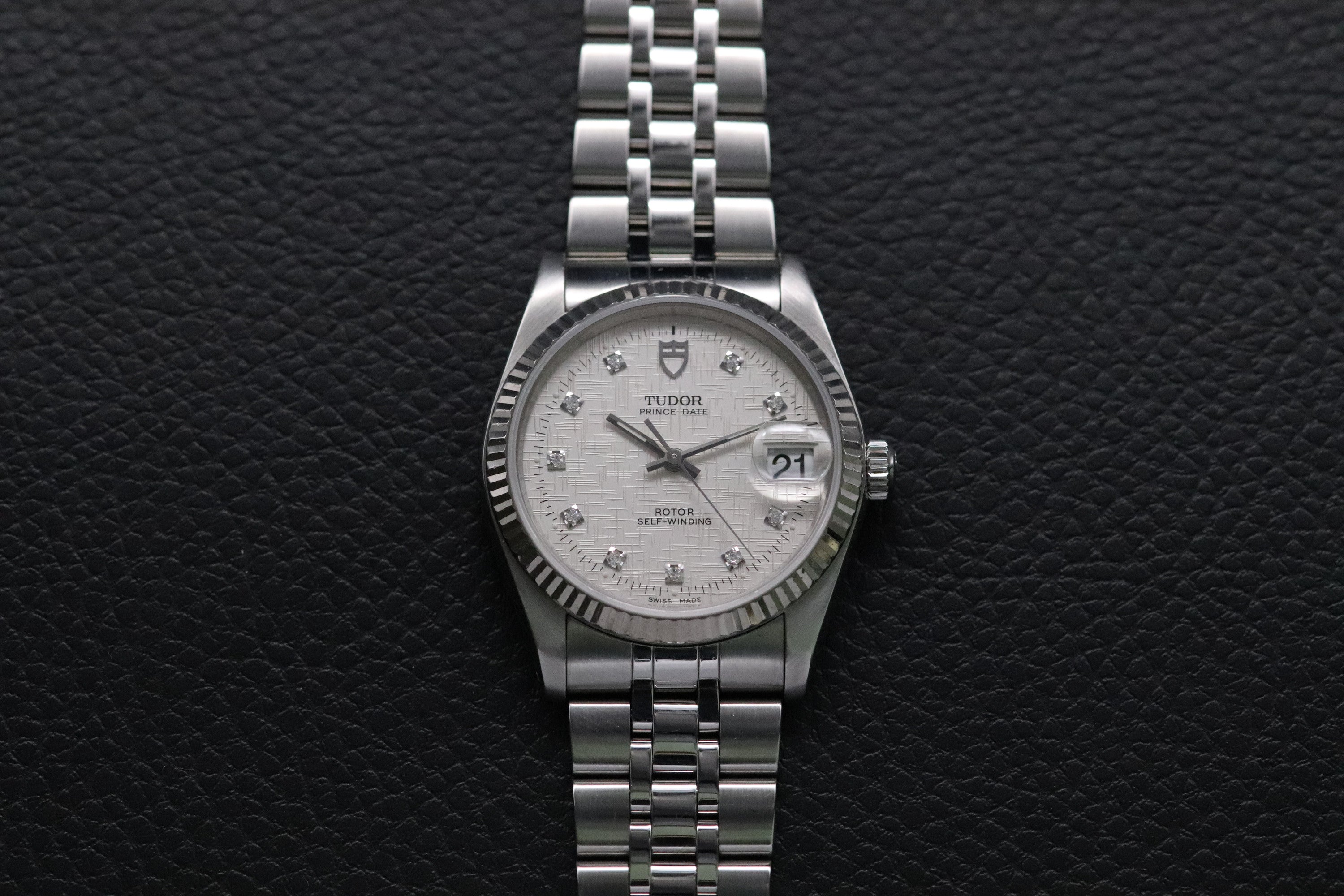 Tudor Prince Date 74034 Linen Diamond Dial 2011