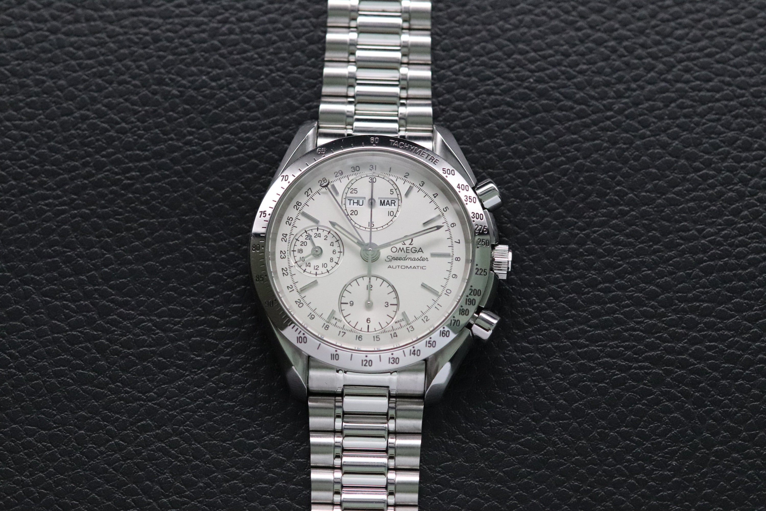 Omega Speedmaster Day Date 3521.30 Silver Dial 1998 Papers