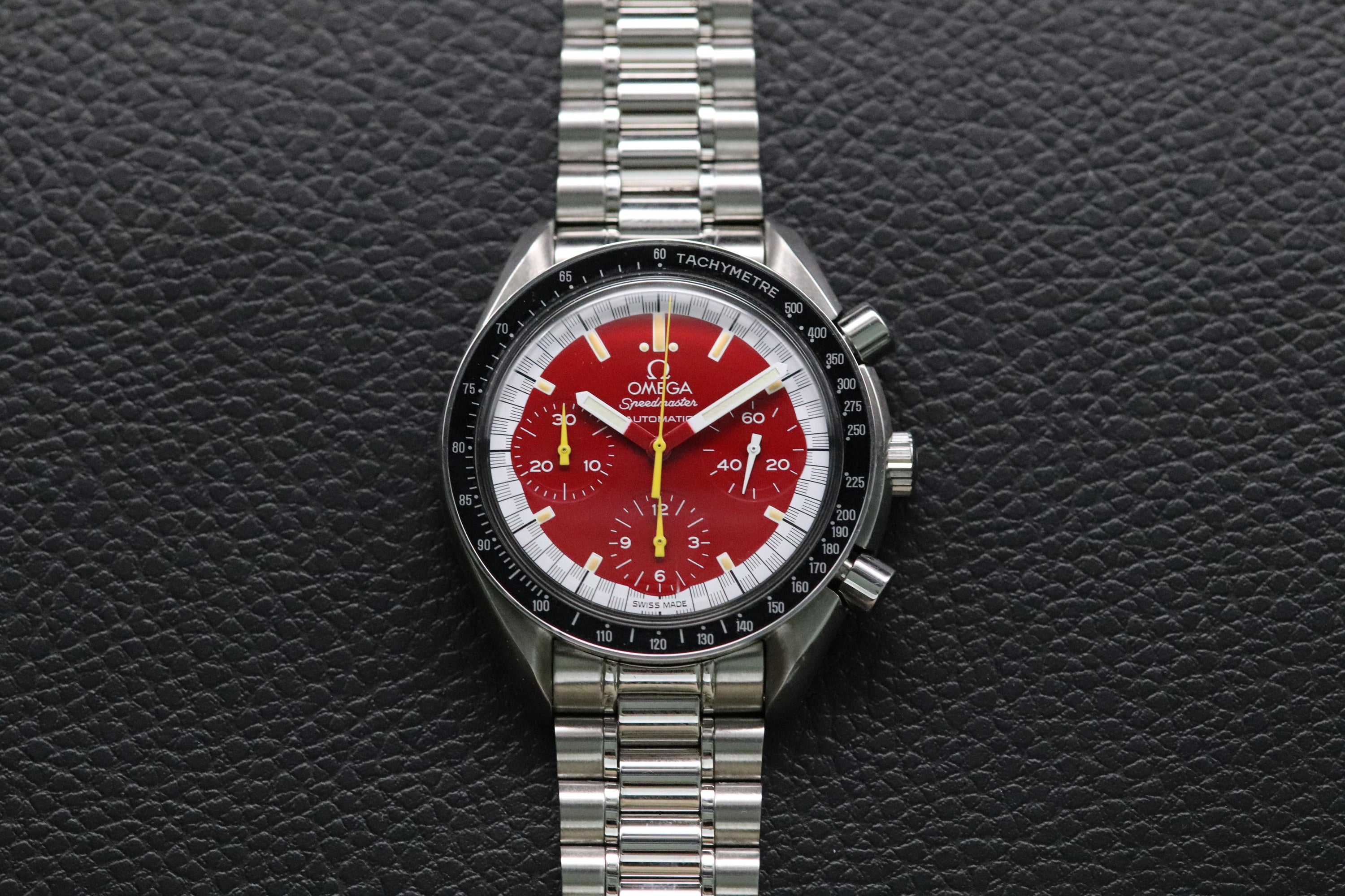 Omega Speedmaster Reduced 3510.61 Schumacher Fullset Red Dial Box+Papers
