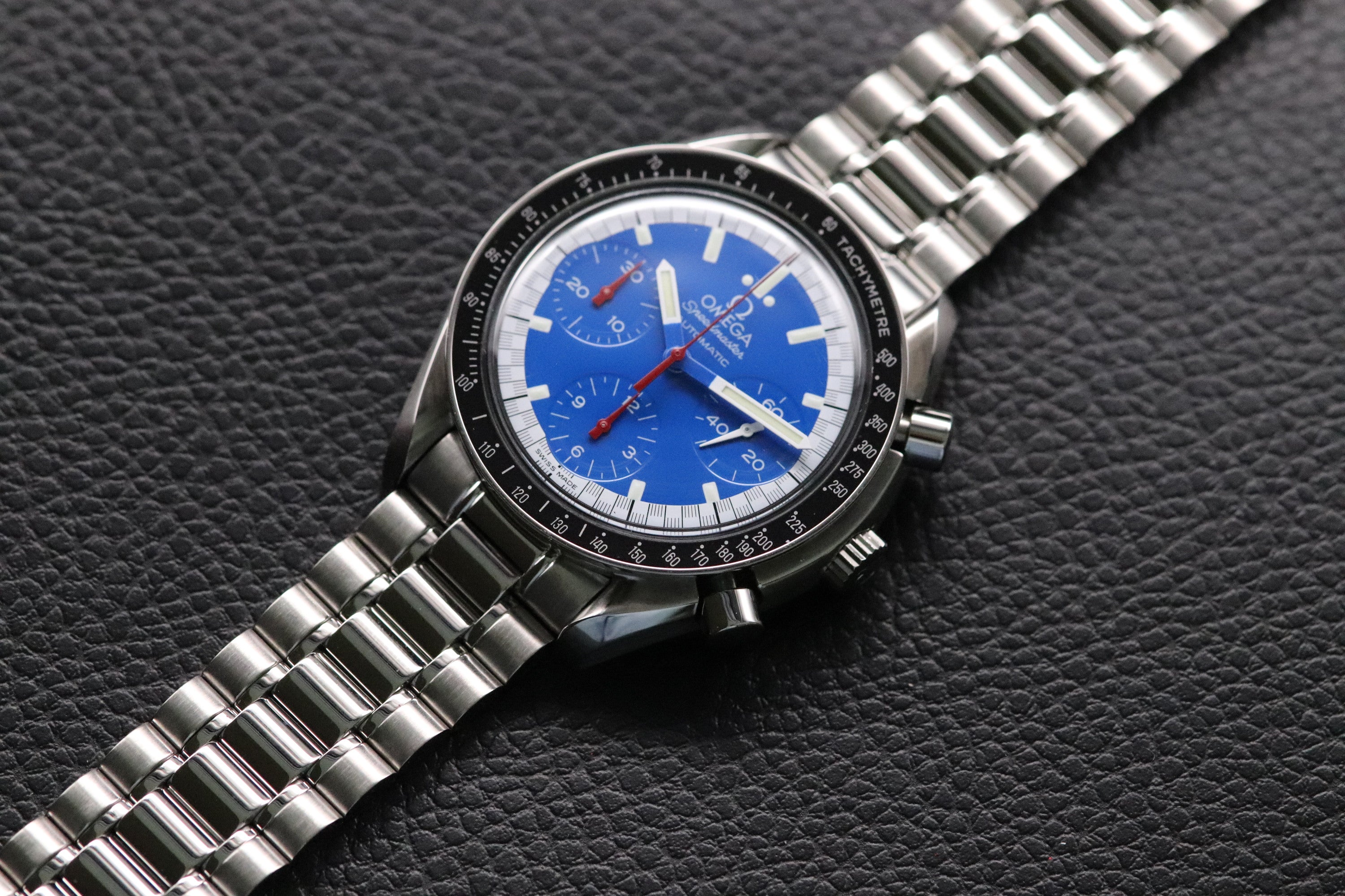 Omega Speedmaster Reduced 3510.81 Schumacher Fullset Blue Dial Box+Papers