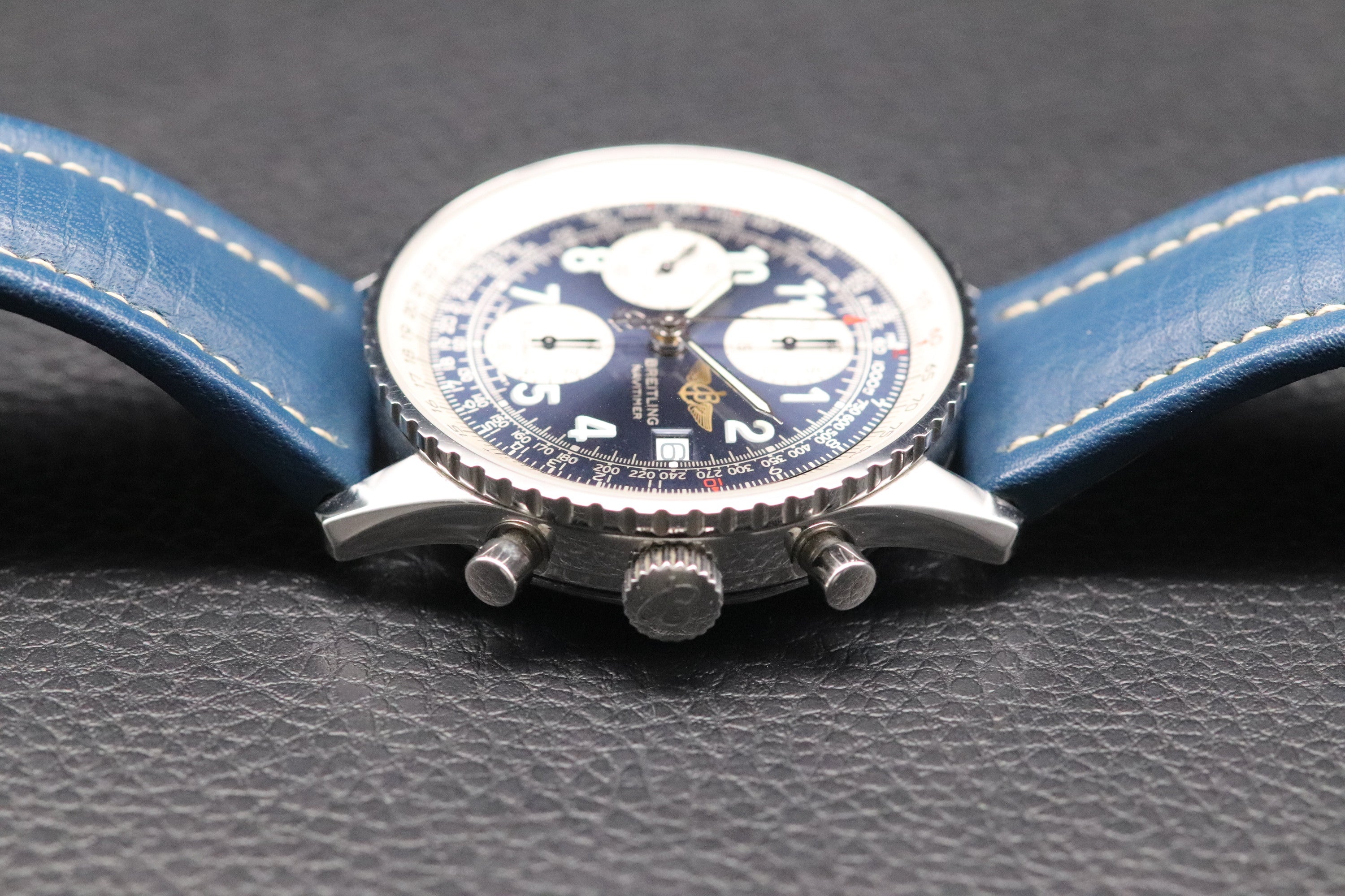 Breitling Old Navitimer A13322 Chronograph Blue Dial 2002 Box