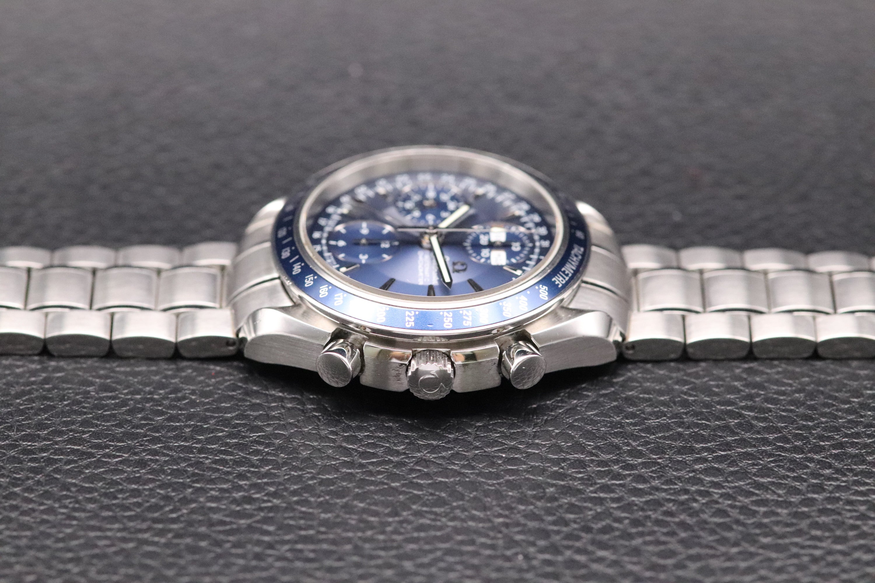 Omega Speedmaster Triple Date 3222.80 Blue Dial 2008 Papers