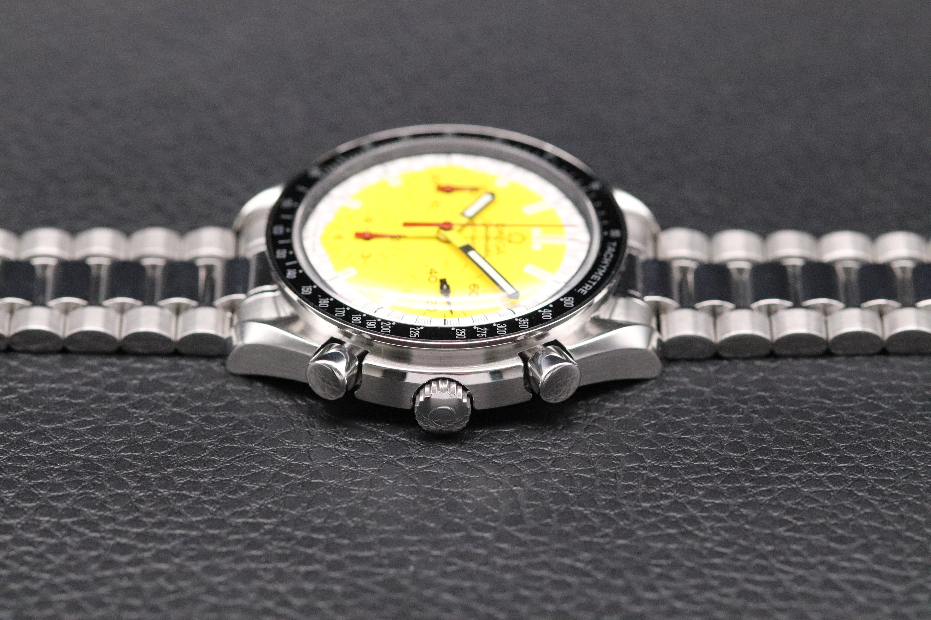 Omega Speedmaster Reduced 3510.12 Schumacher Fullset Yellow Dial Box+Papers