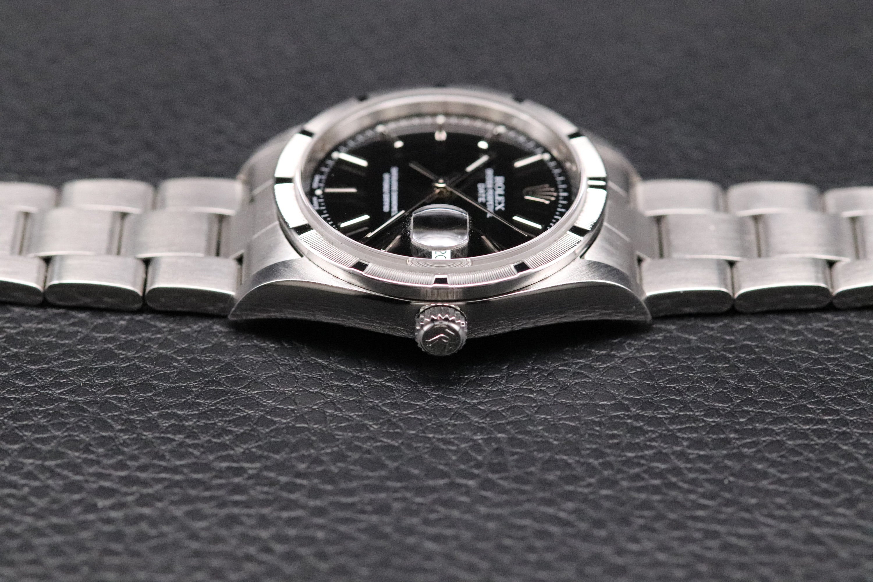 Rolex Date 15210 Black Dial Fullset 2002 Box+Papers