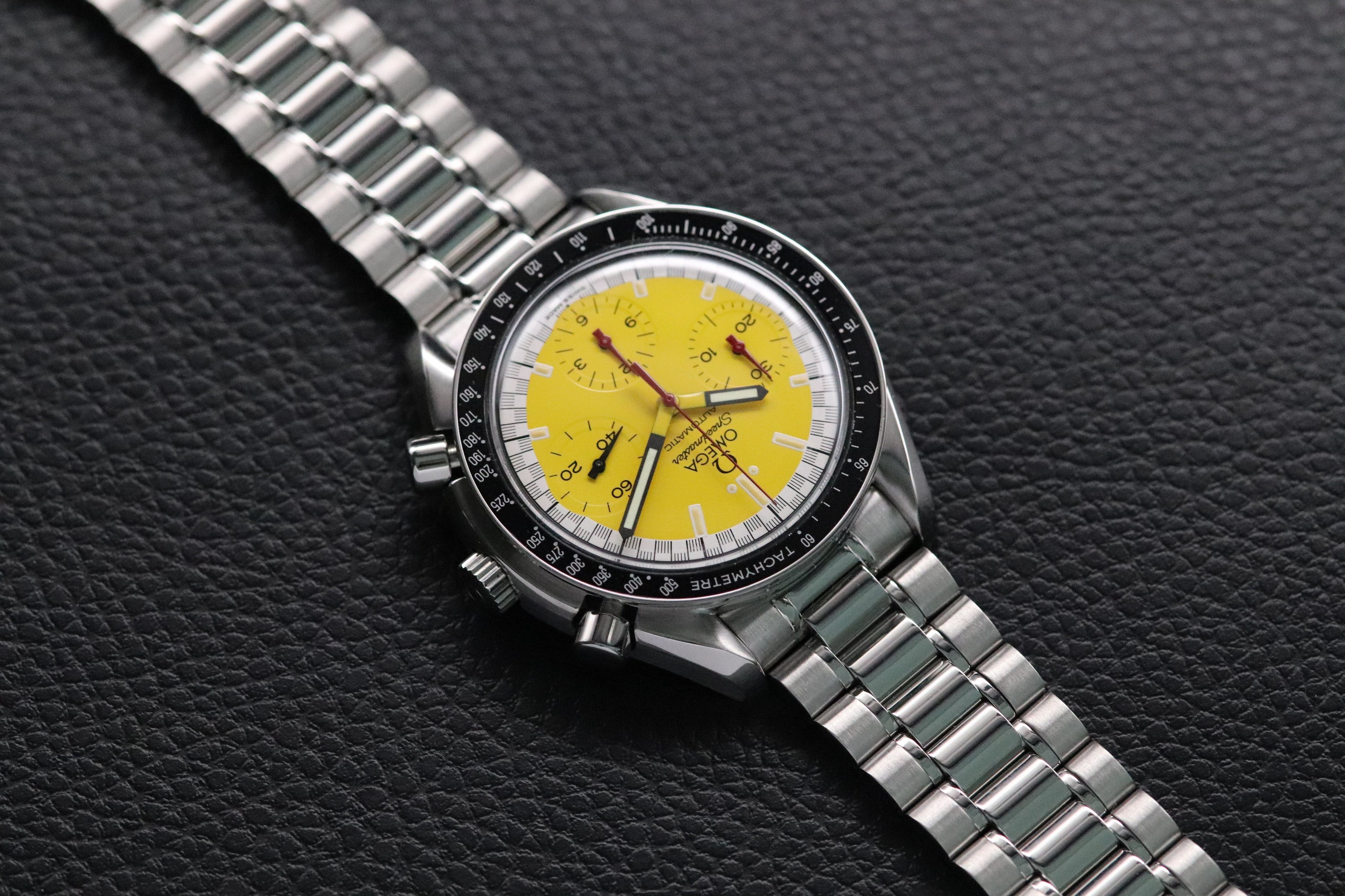 Omega Speedmaster Reduced 3510.12 Schumacher Fullset Yellow Dial Box+Papers