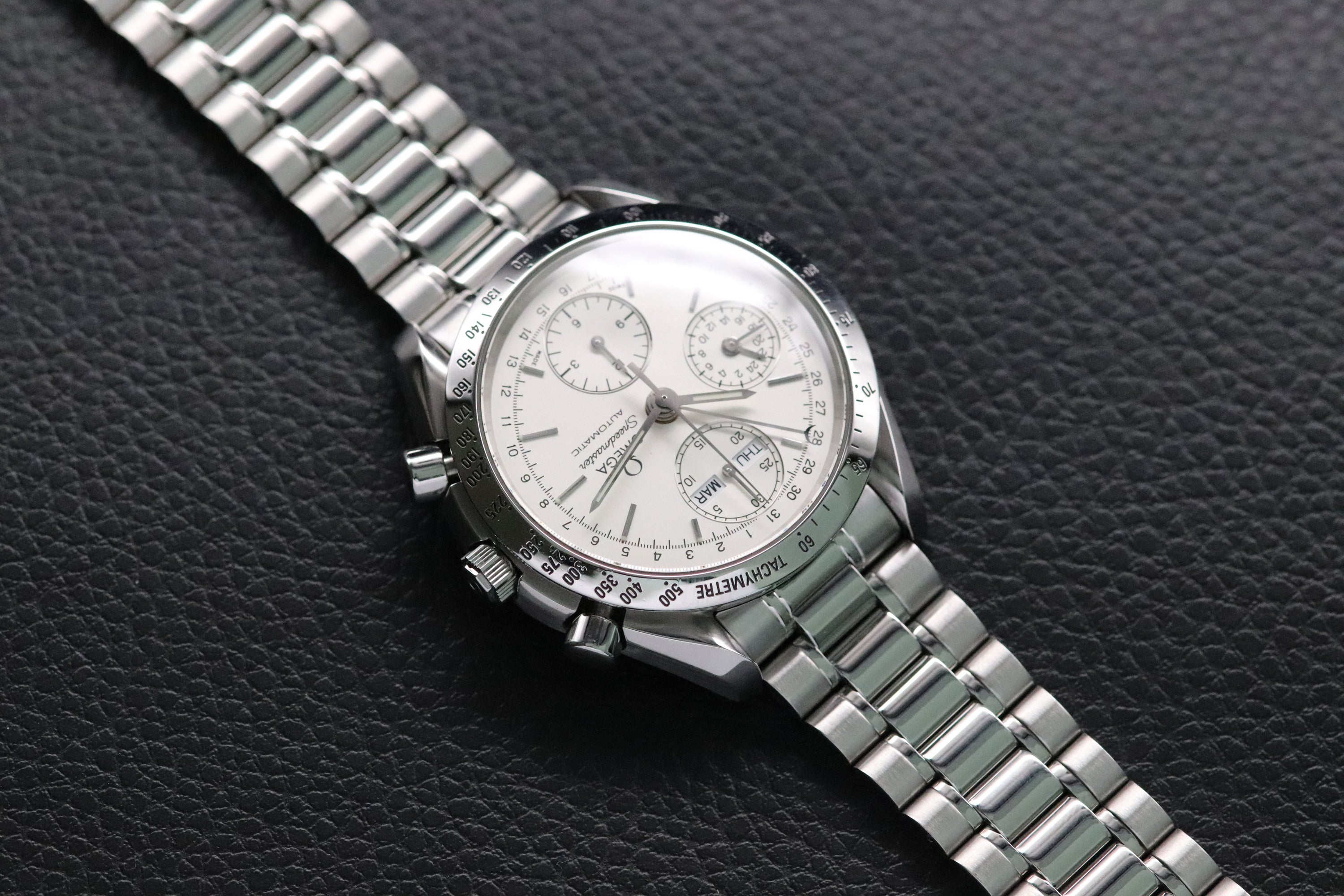 Omega Speedmaster Day Date 3521.30 Silver Dial 1998 Papers