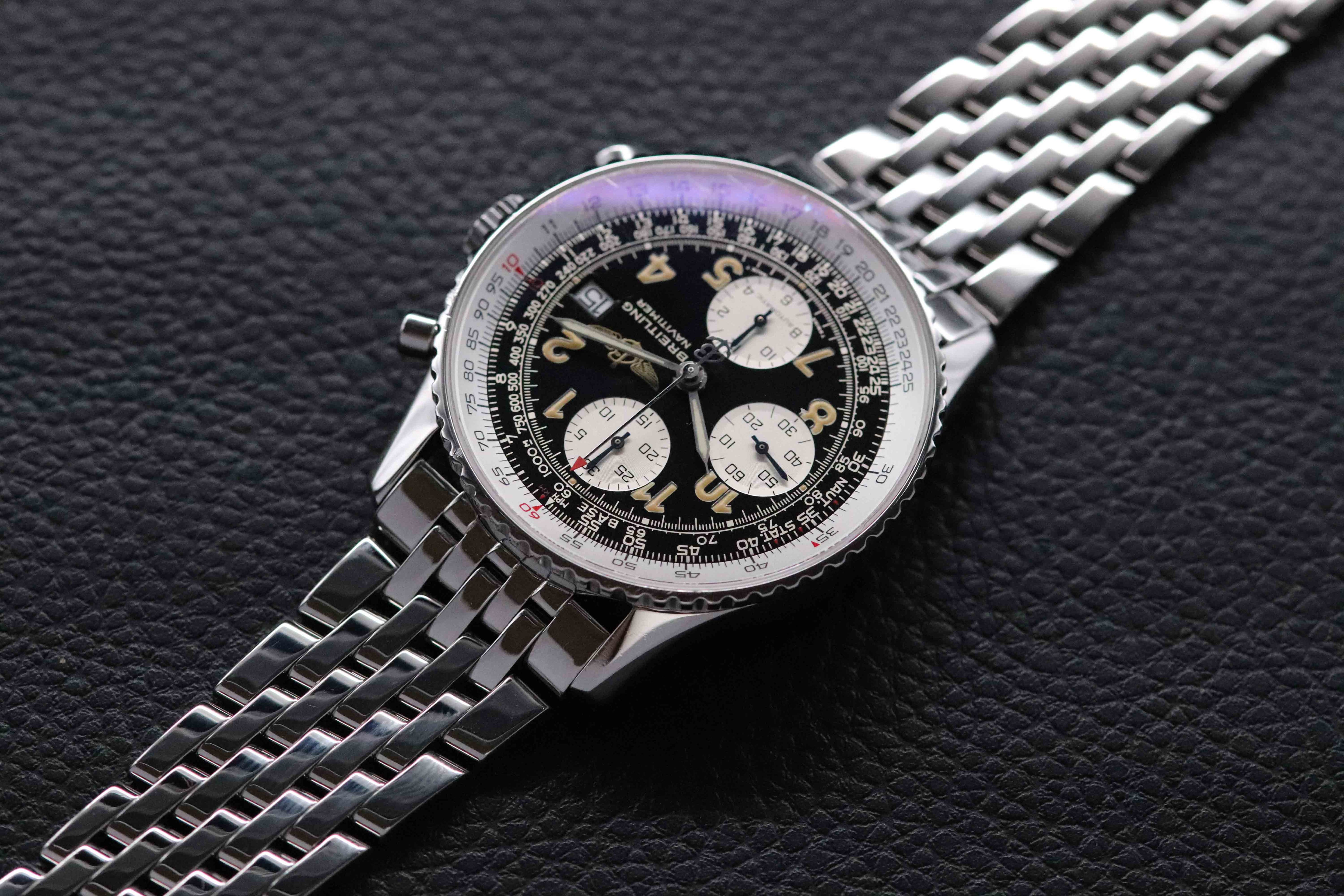Breitling Old Navitimer A13022 Chronograph Black Dial Papers 1996