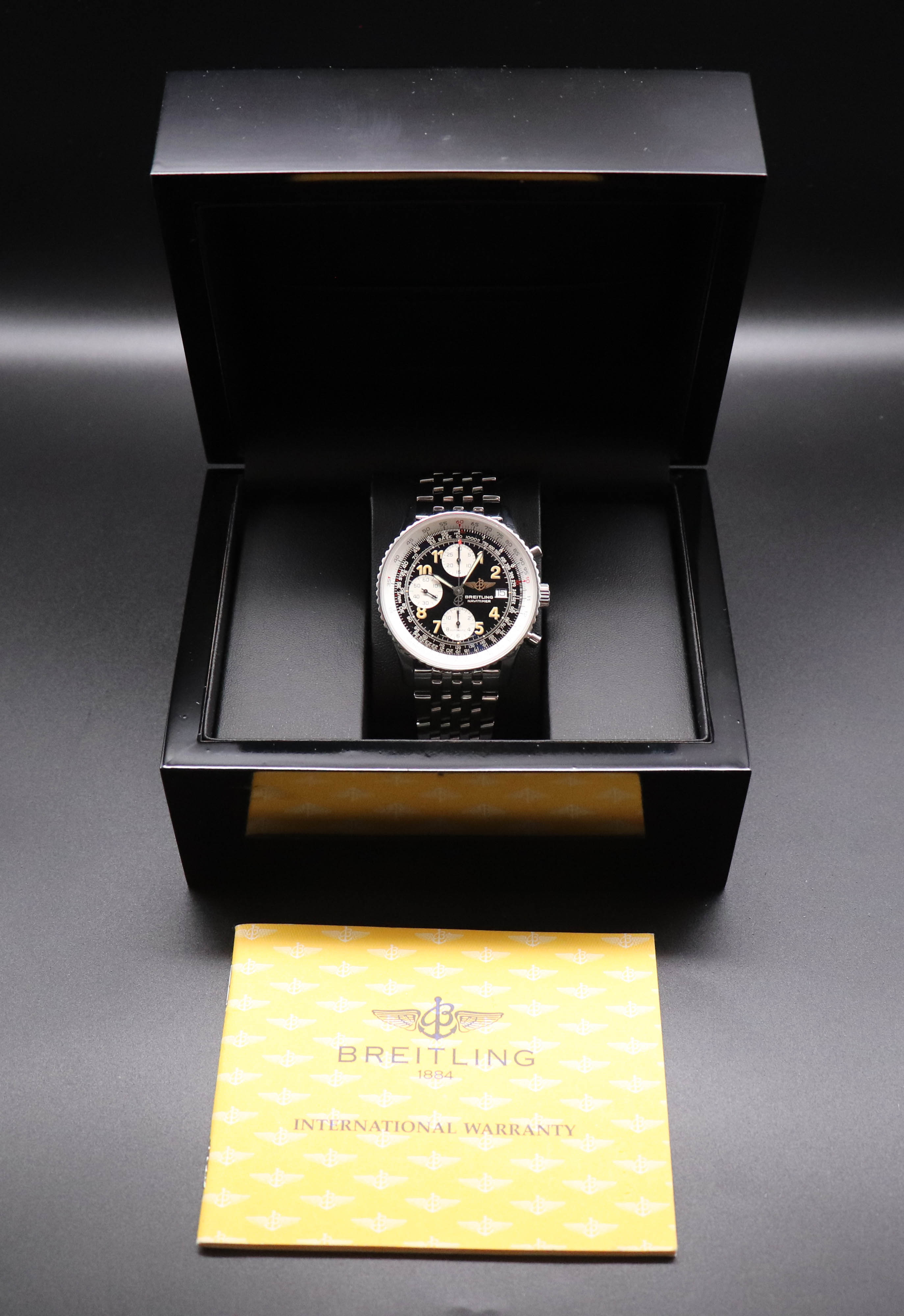 Breitling Old Navitimer A13022 Chronograph Black Dial Papers 1996
