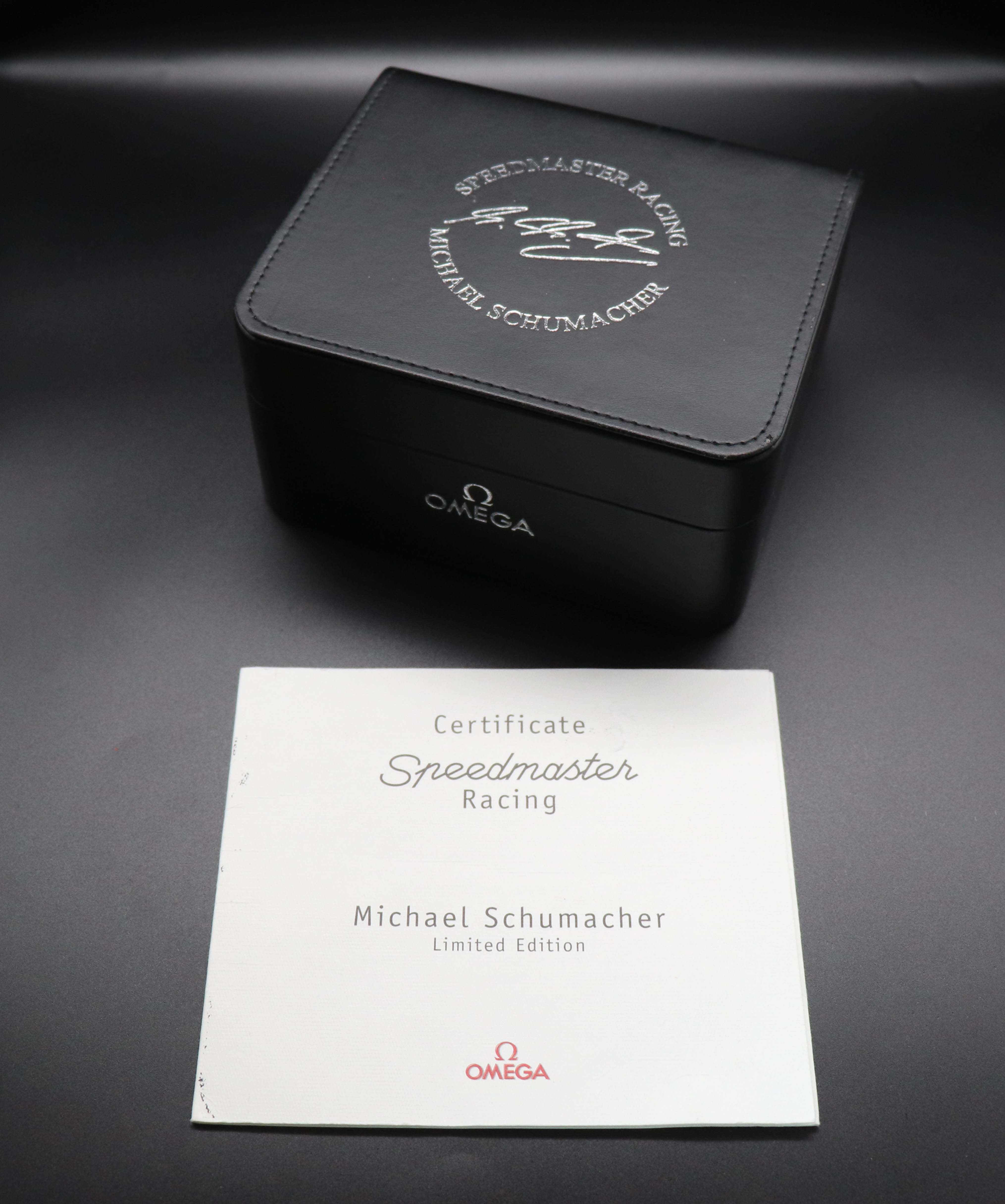 Omega Speedmaster Reduced 3518.50 Michael Schumacher 2001 Fullset Box+Paper