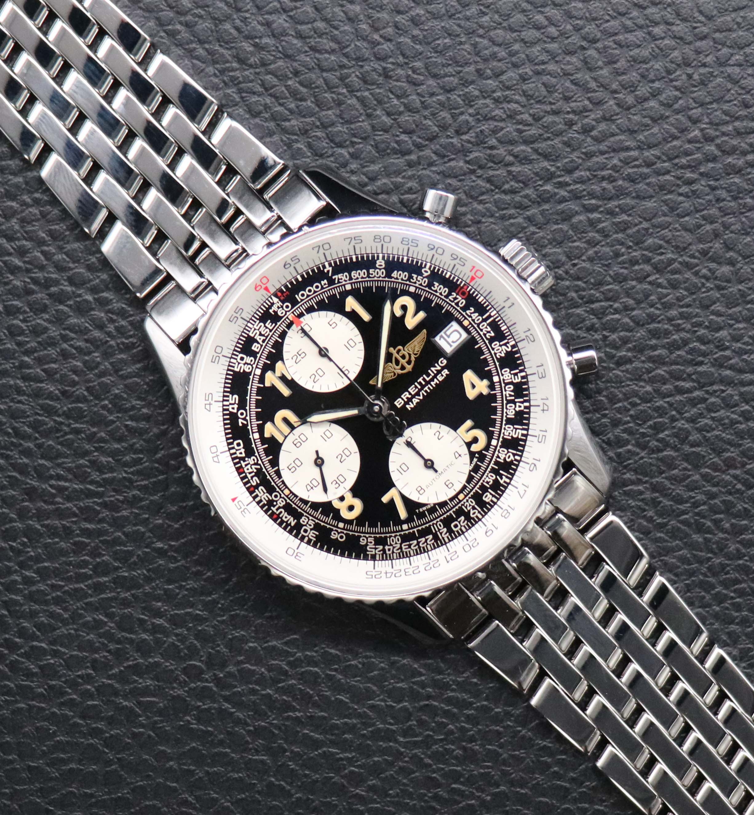 Breitling Old Navitimer A13022 Chronograph Black Dial Papers 1996