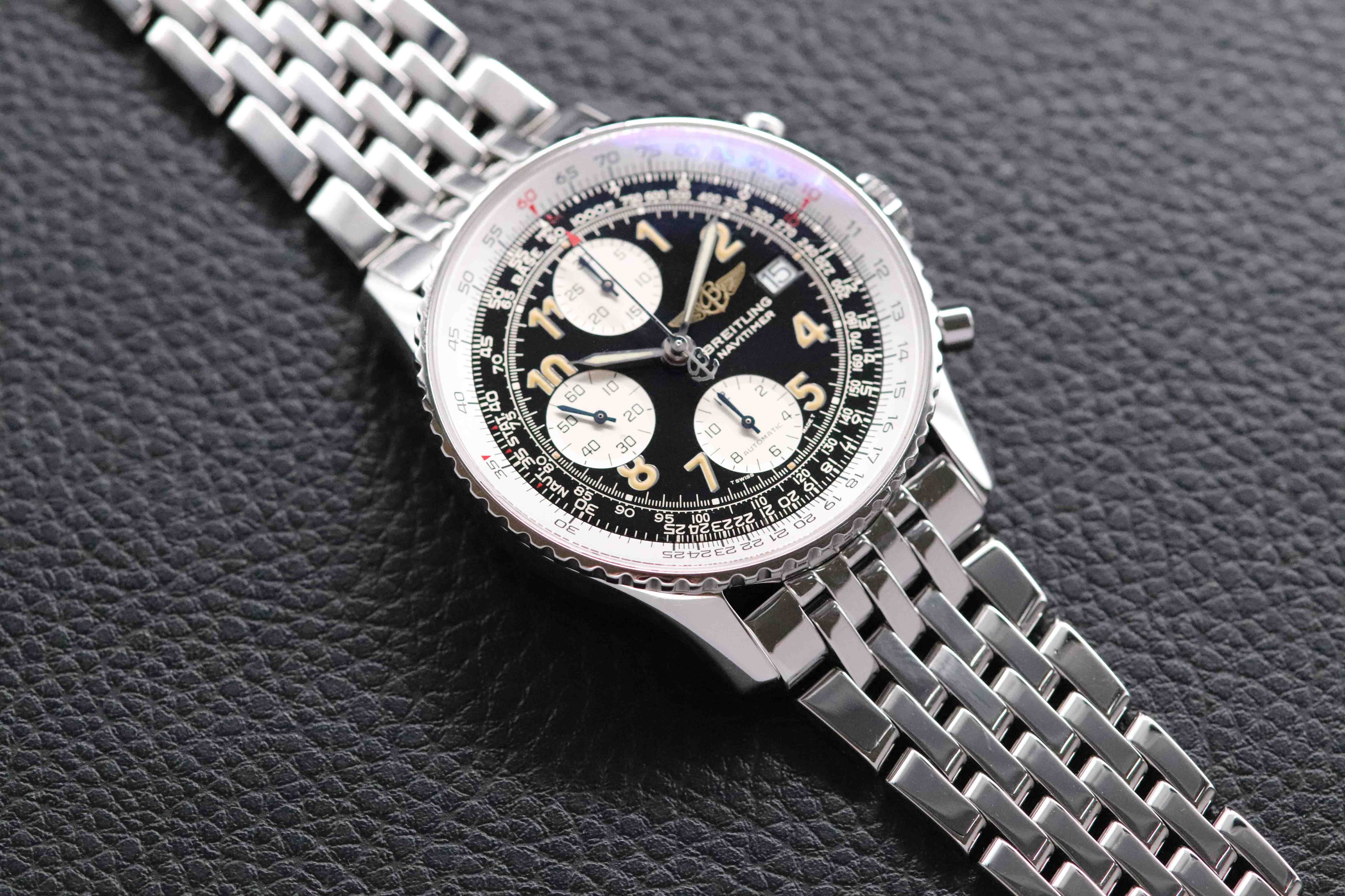 Breitling Old Navitimer A13022 Chronograph Black Dial Papers 1996