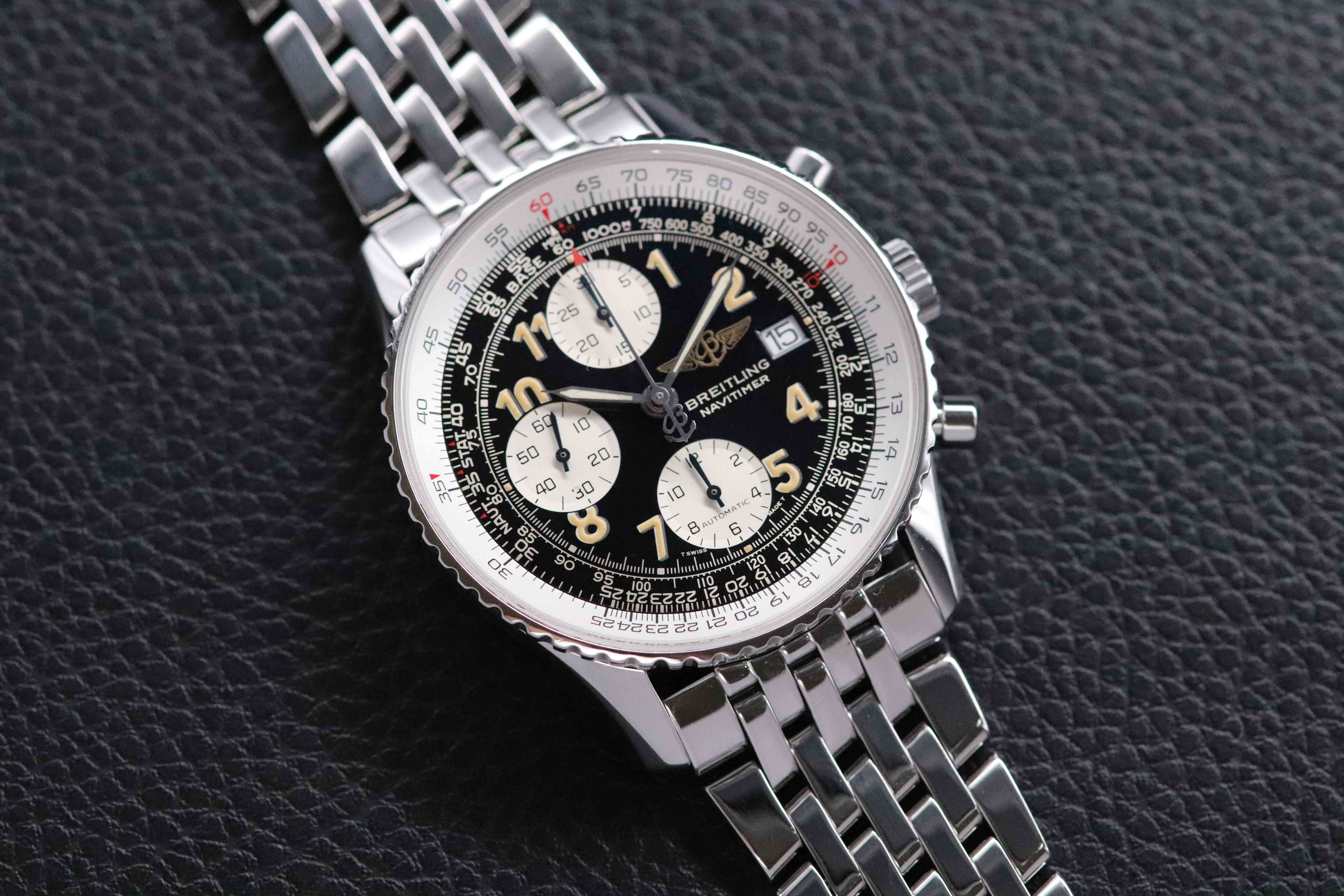 Breitling Old Navitimer A13022 Chronograph Black Dial Papers 1996