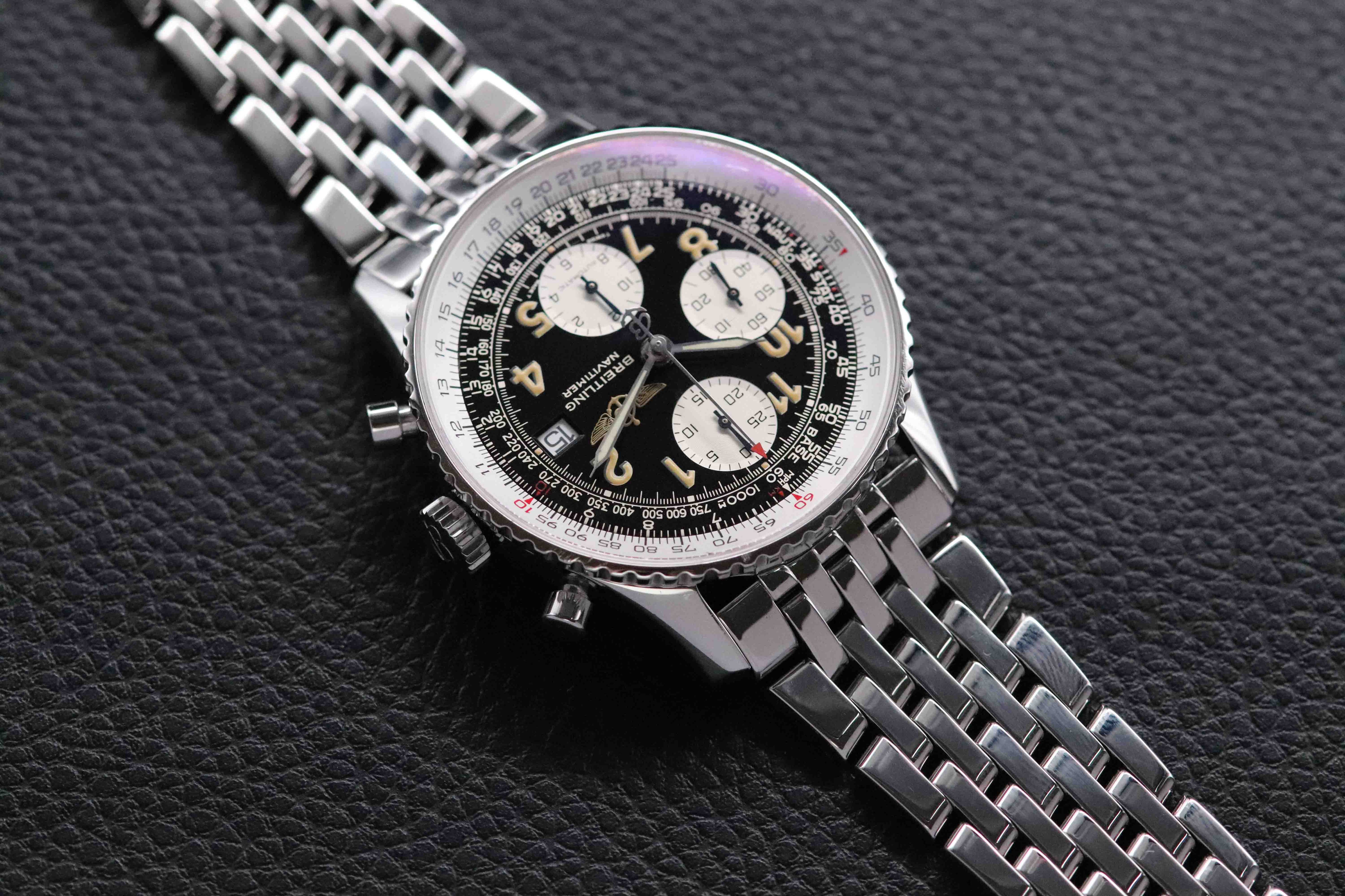 Breitling Old Navitimer A13022 Chronograph Black Dial Papers 1996