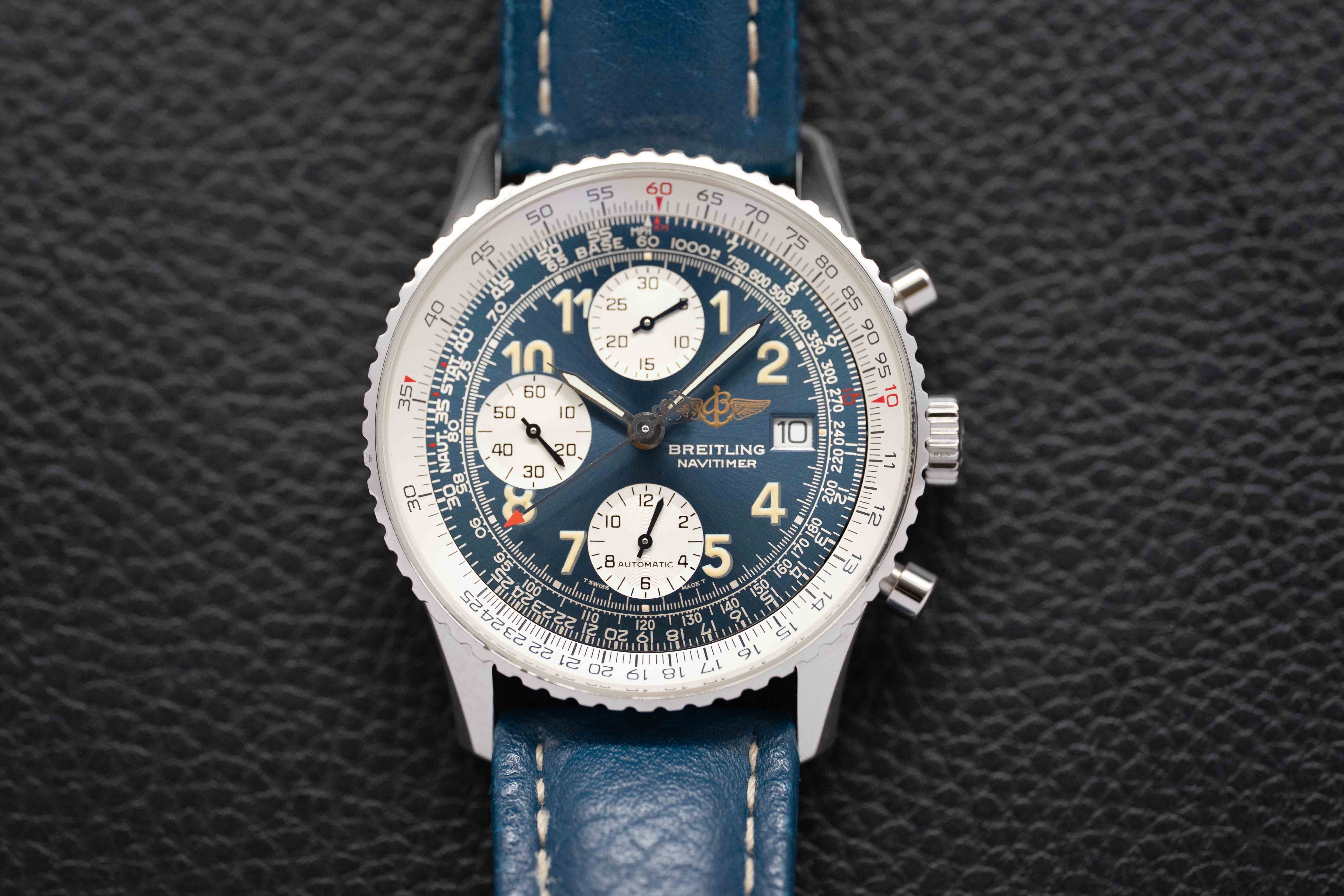 Breitling Old Navitimer A13022 Chronograph Blue Dial 1999