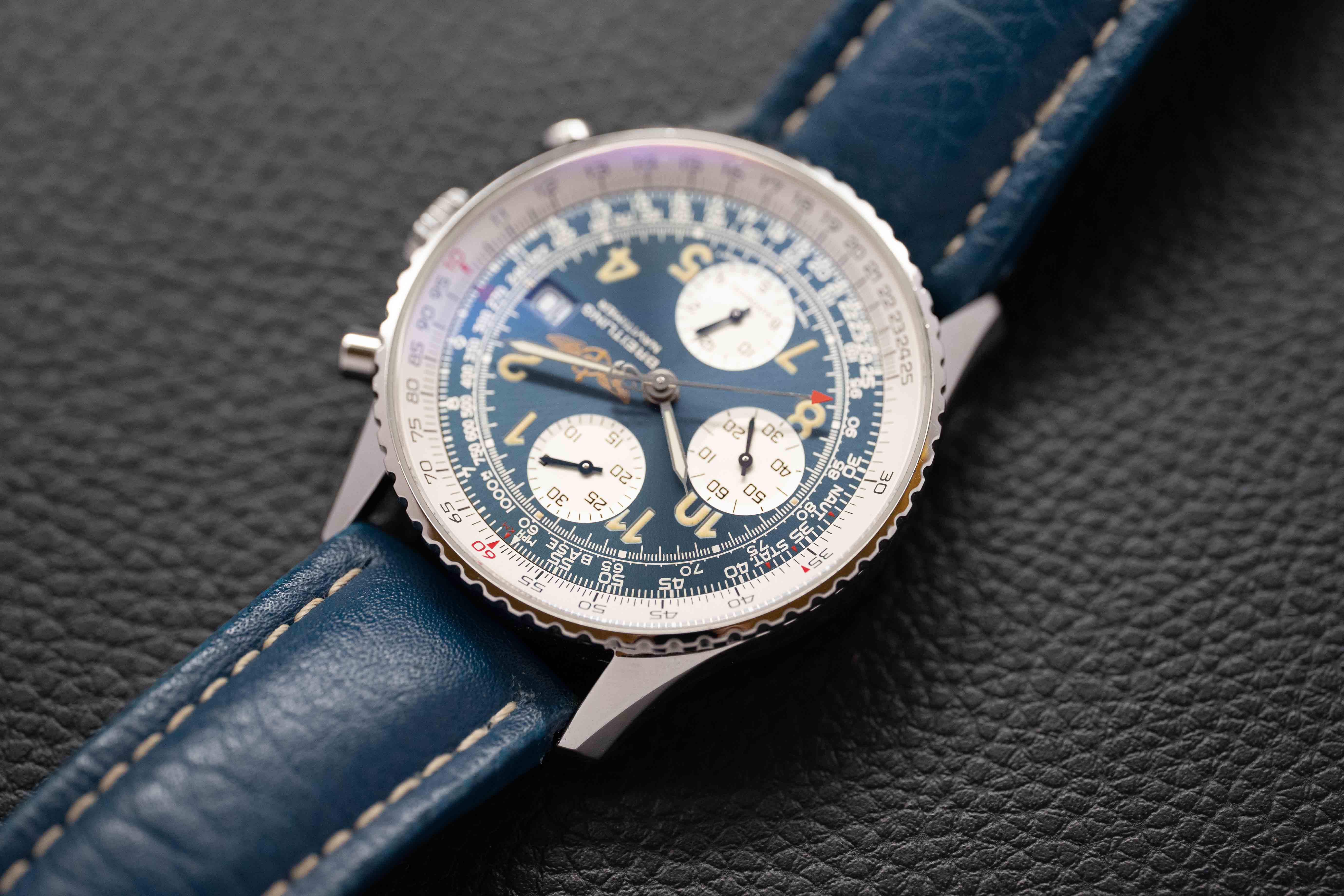Breitling Old Navitimer A13022 Chronograph Blue Dial 1999