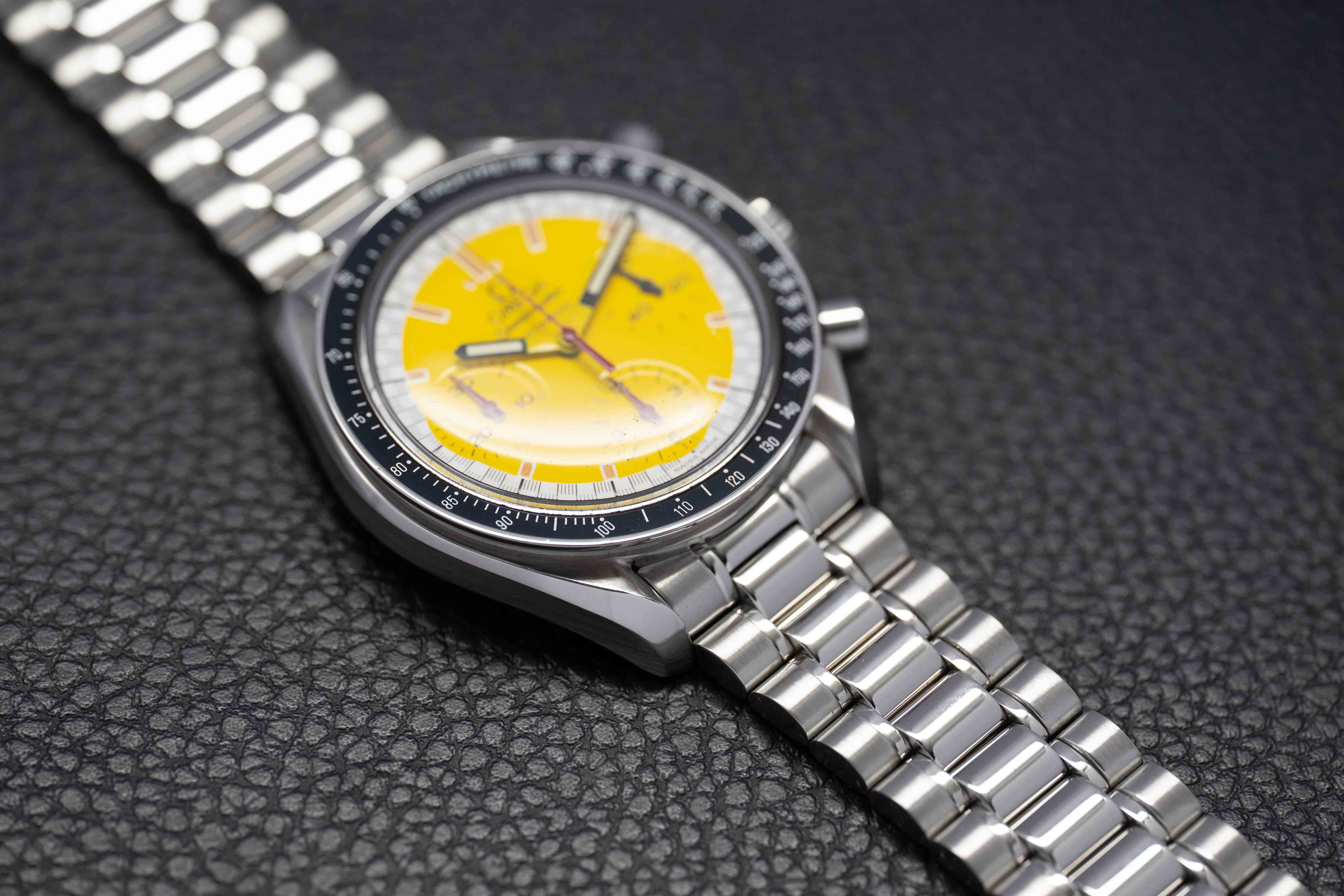 Omega Speedmaster Reduced 3510.12 Schumacher Fullset Yellow Dial Box+Papers 1998