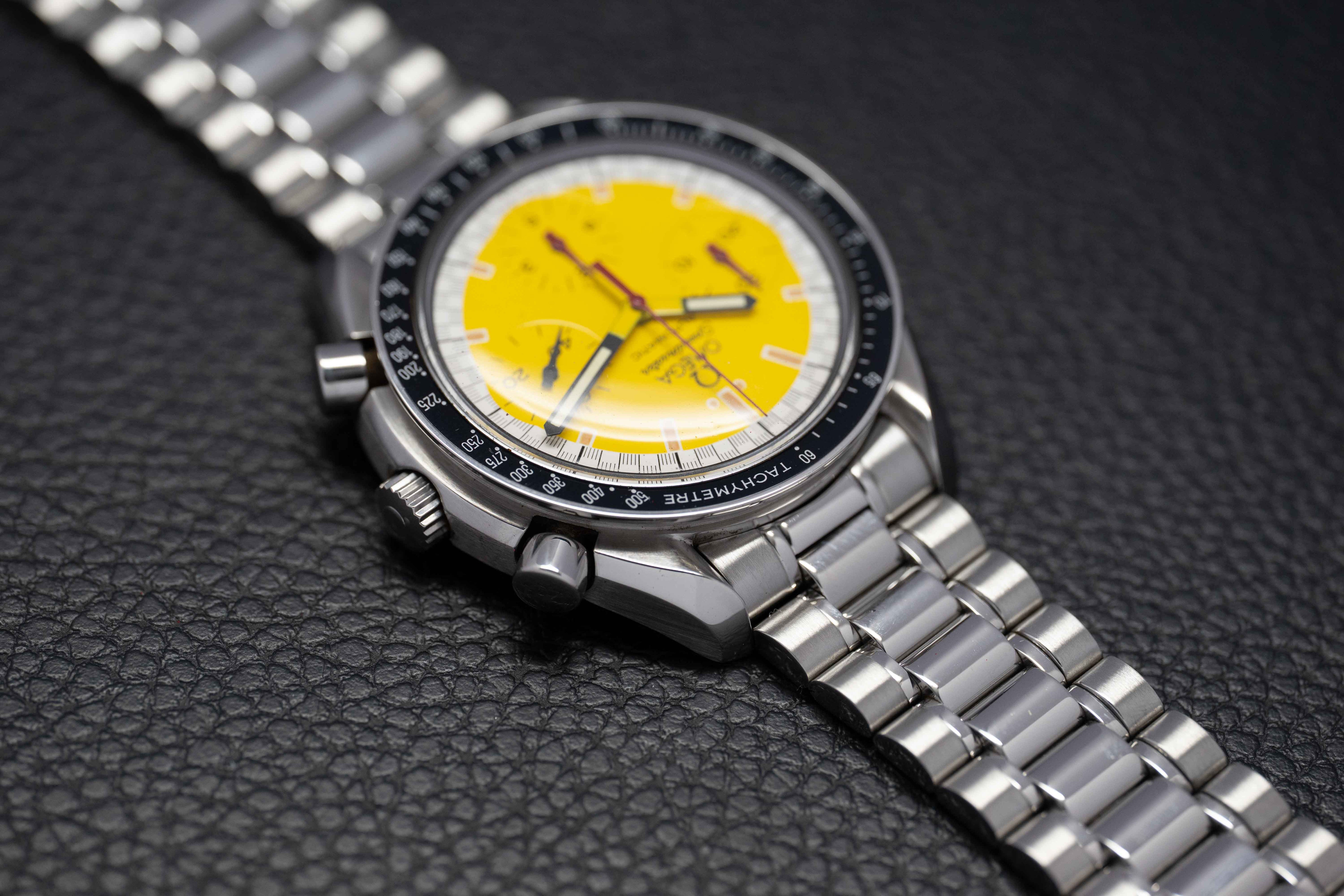 Omega Speedmaster Reduced 3510.12 Schumacher Fullset Yellow Dial Box+Papers 1998