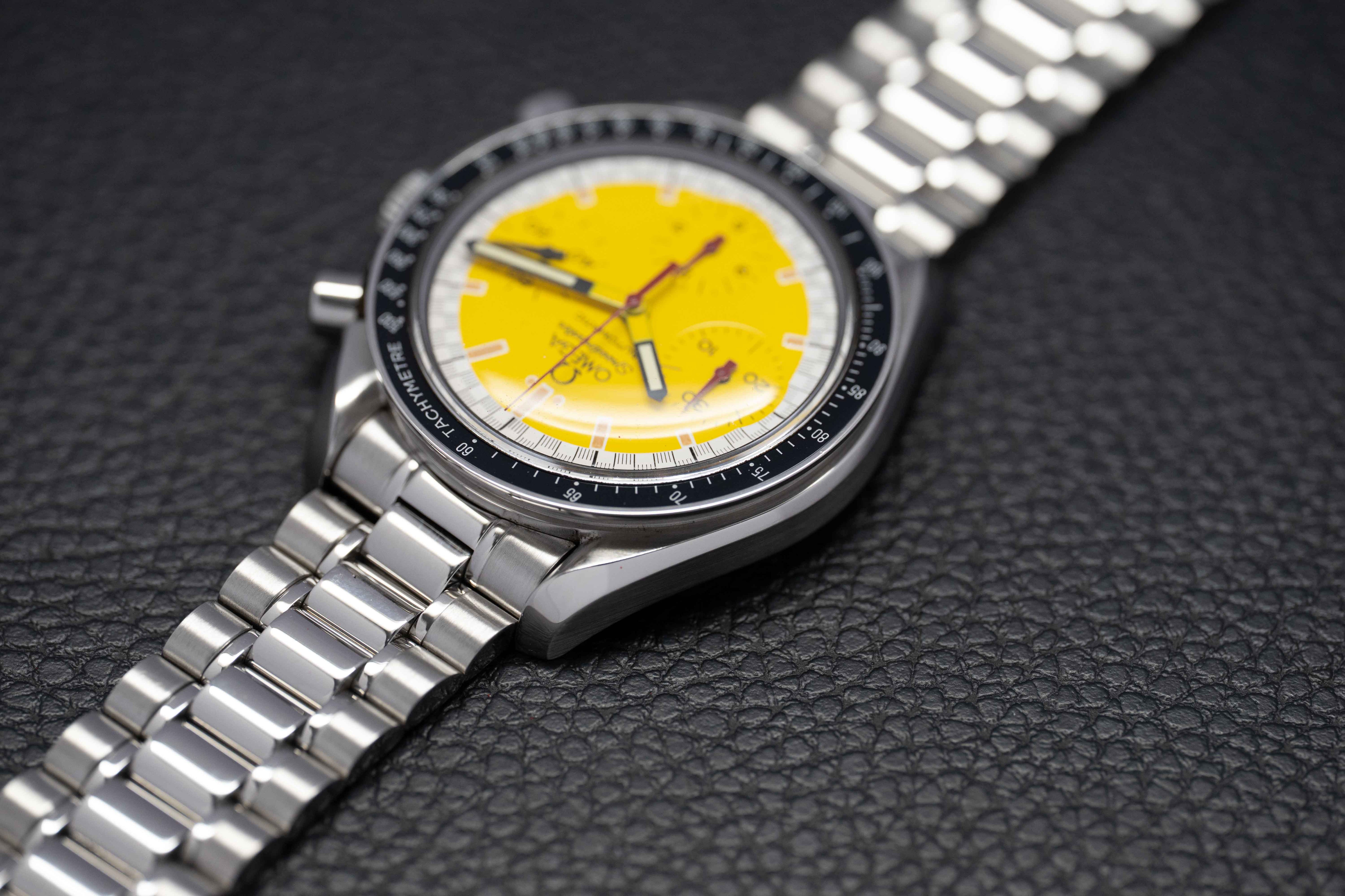 Omega Speedmaster Reduced 3510.12 Schumacher Fullset Yellow Dial Box+Papers 1998