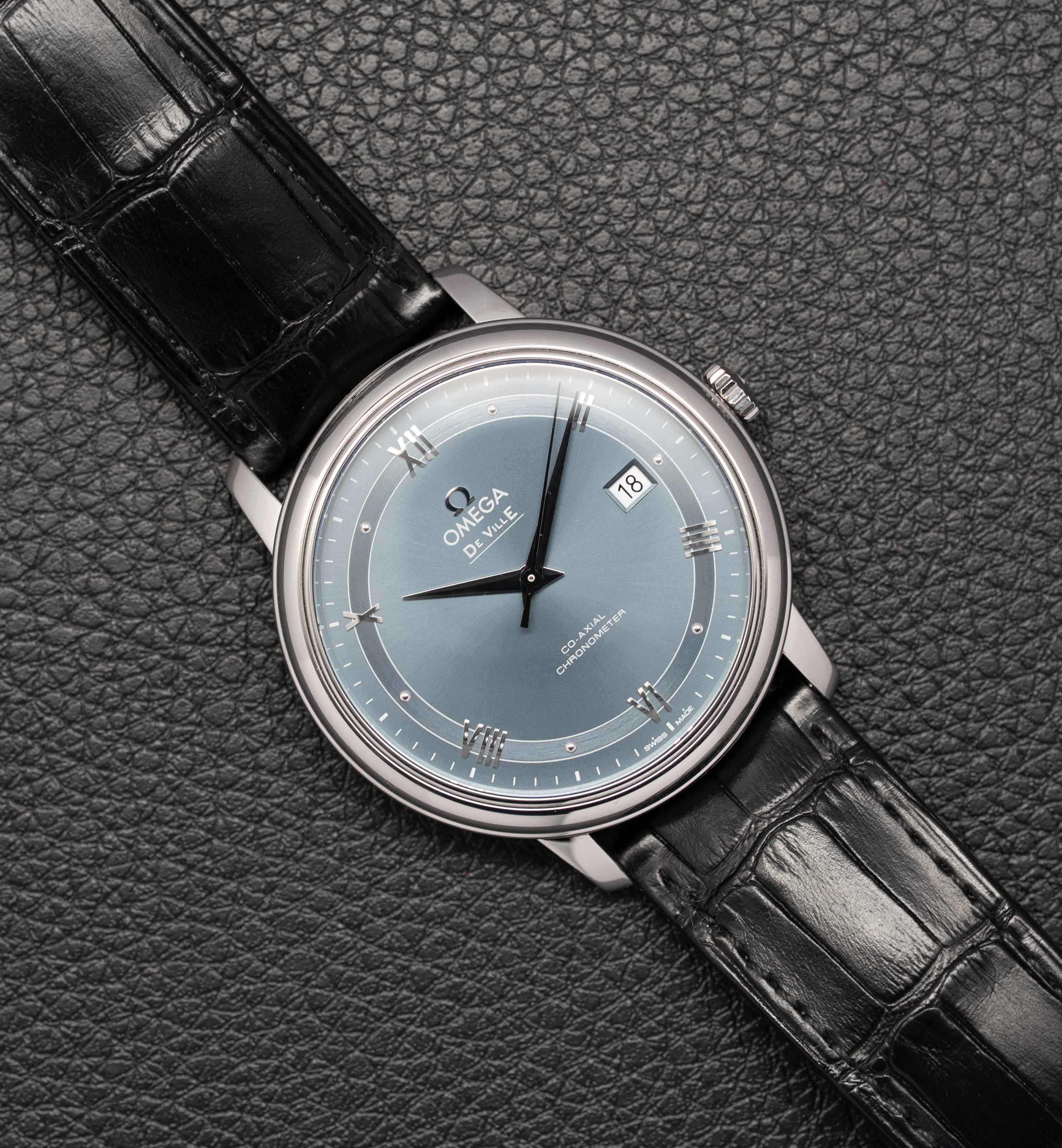 Omega De Ville Prestige 424.13.40.20.03.002 Blue Dial 2017 Papers