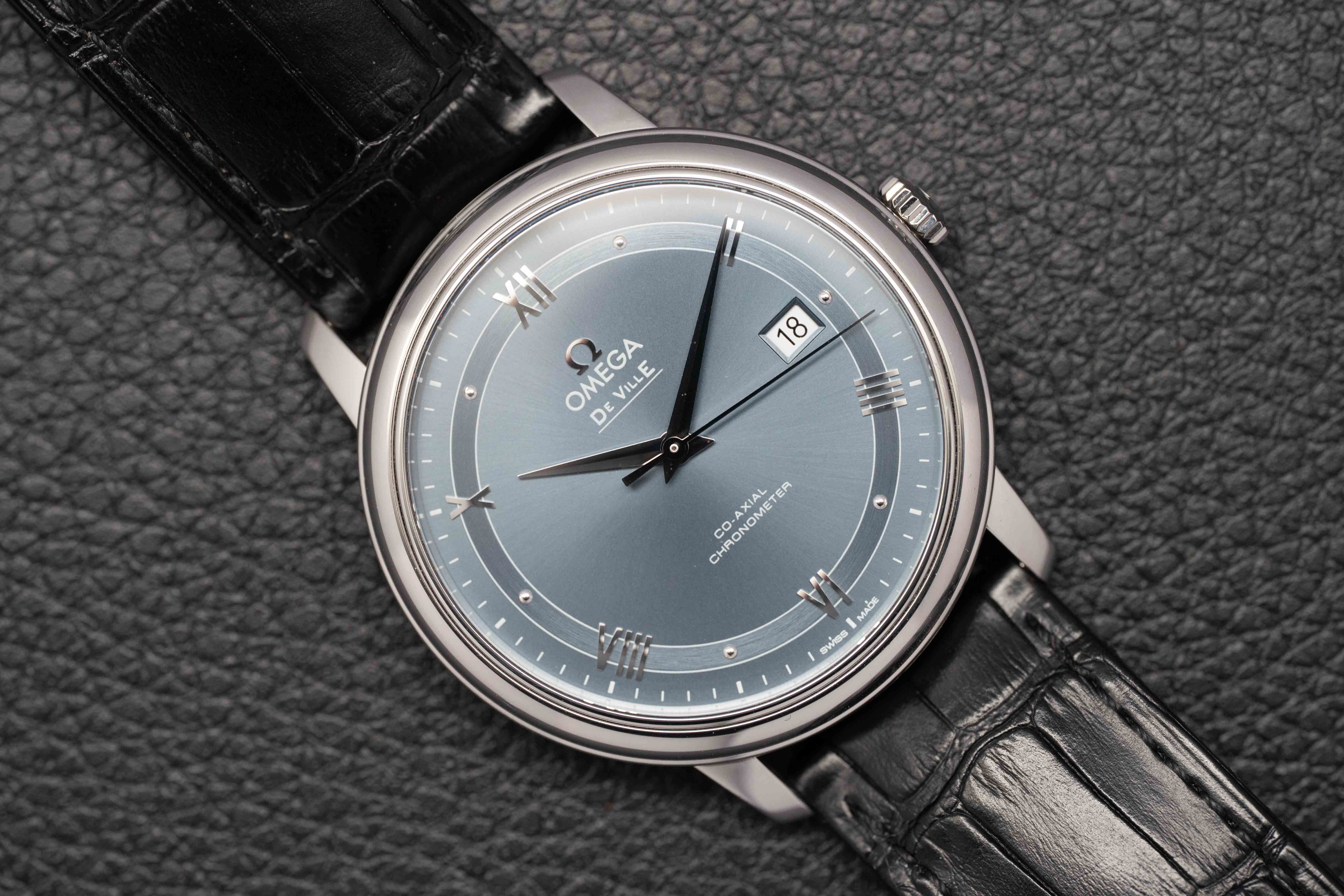 Omega De Ville Prestige 424.13.40.20.03.002 Blue Dial 2017 Papers