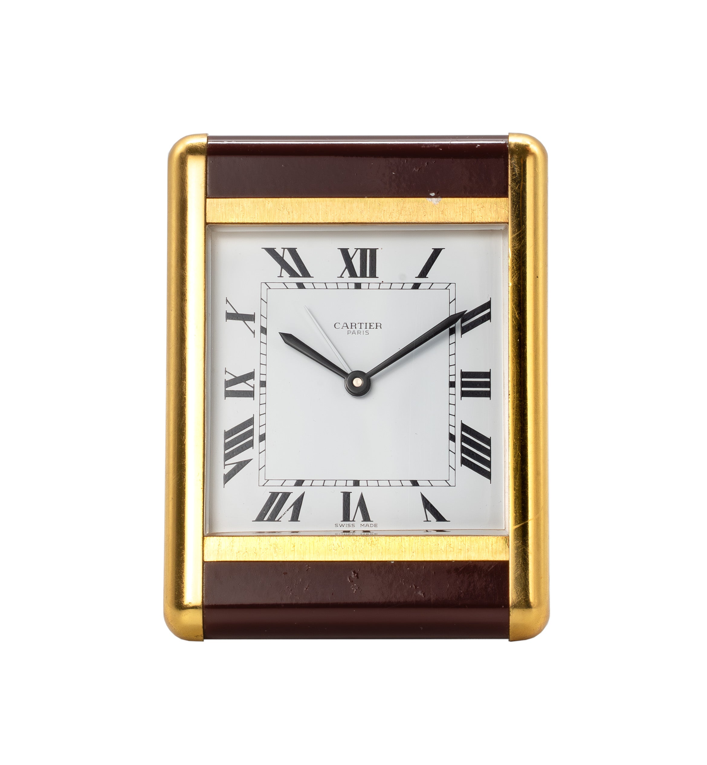 Cartier Tank Desk Clock 7505 Fullset Cartier Paris Box+Papers