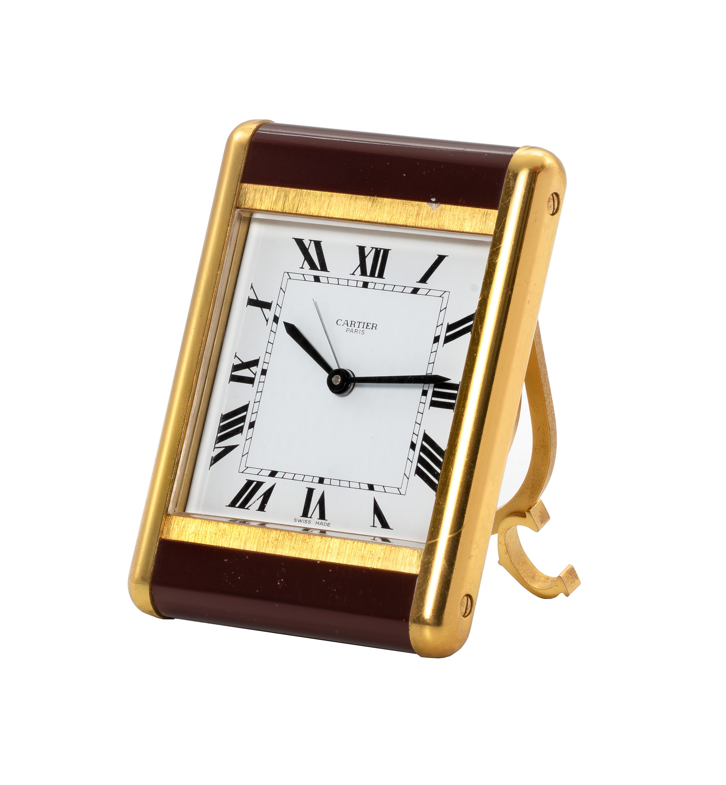 Cartier Tank Desk Clock 7505 Fullset Cartier Paris Box+Papers