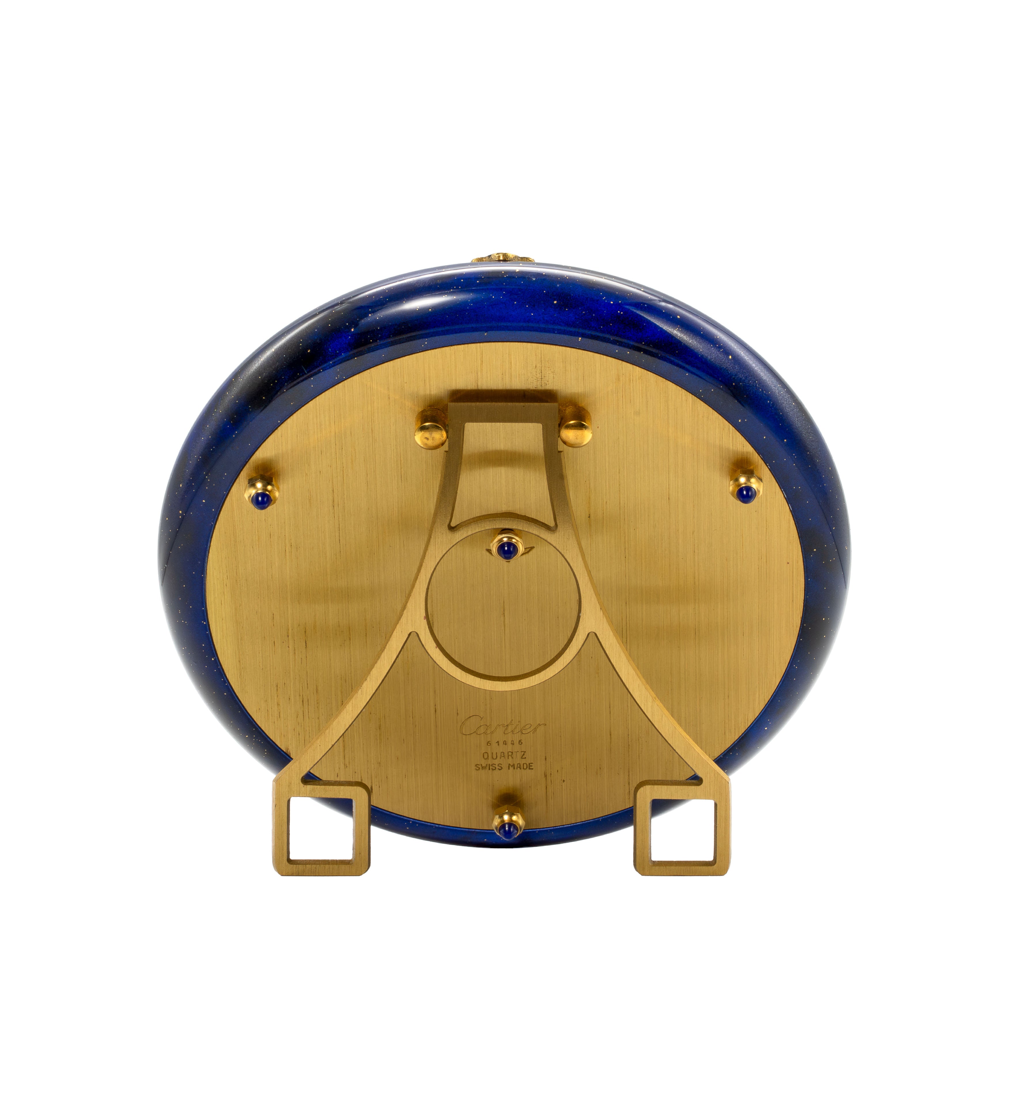 Cartier Must De Cartier Gilt And Blue Lacquer Desk Clock
