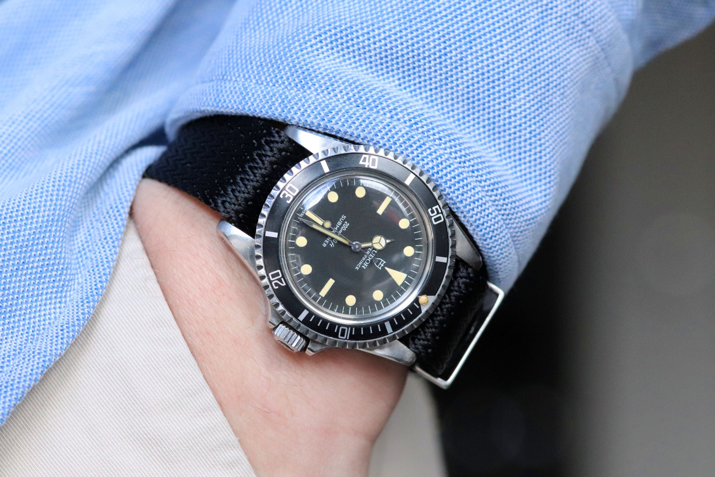 Vintage Perlon Nylonband Schwarz