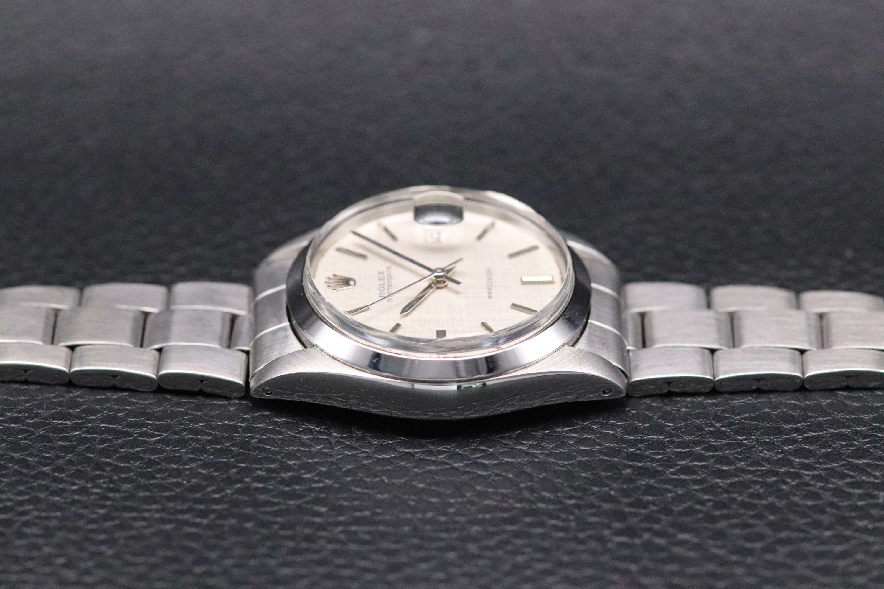 Rolex Oysterdate Precision 6694 Silver Linen Dial 1972 Box